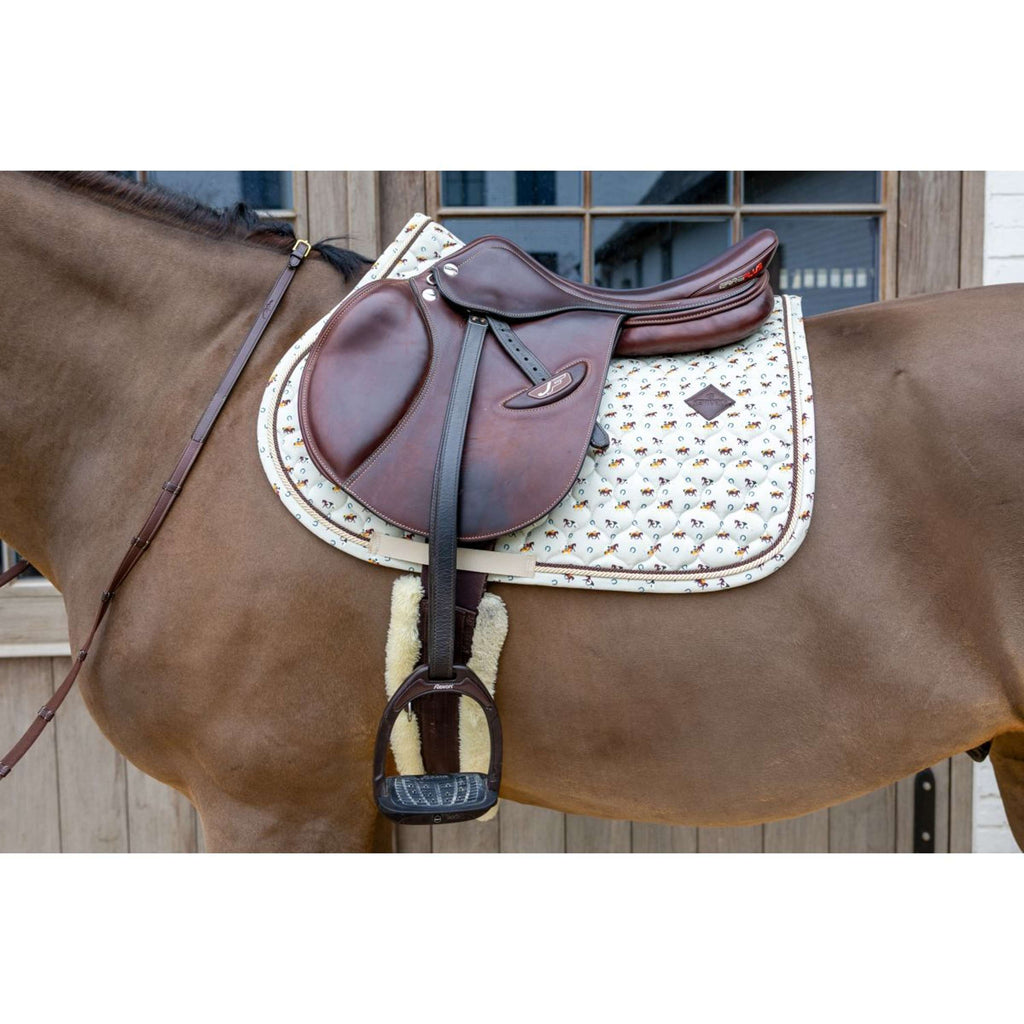Kentucky Saddlepad Velvet Horse Printing Beige