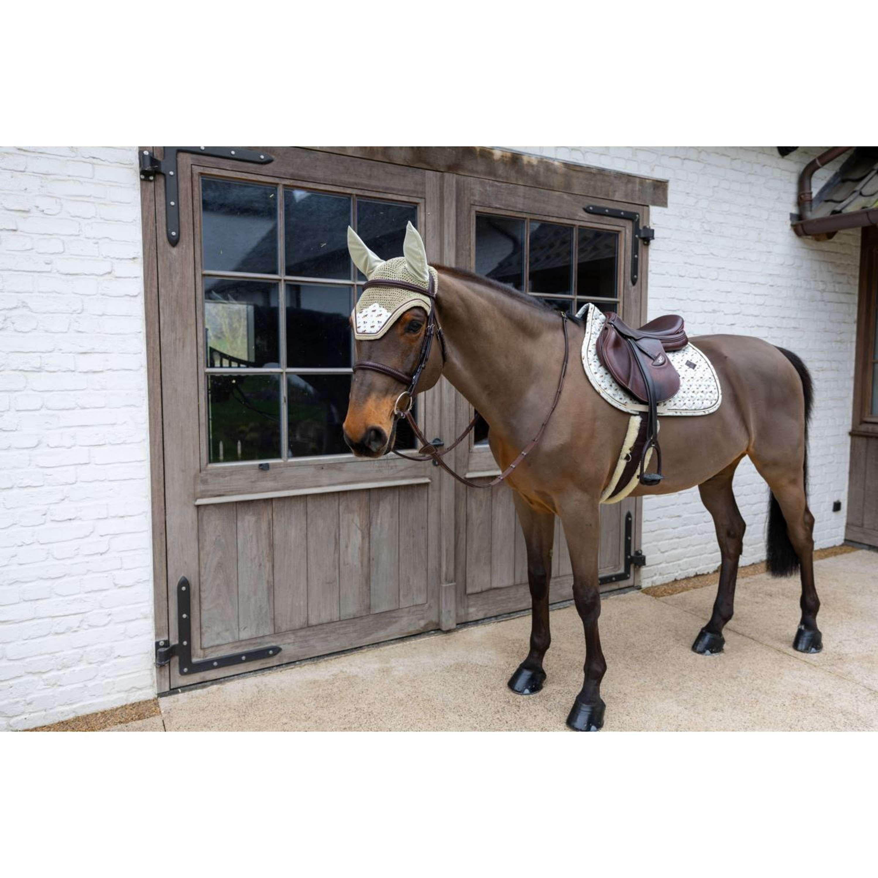 Kentucky Saddlepad Velvet Horse Printing Beige