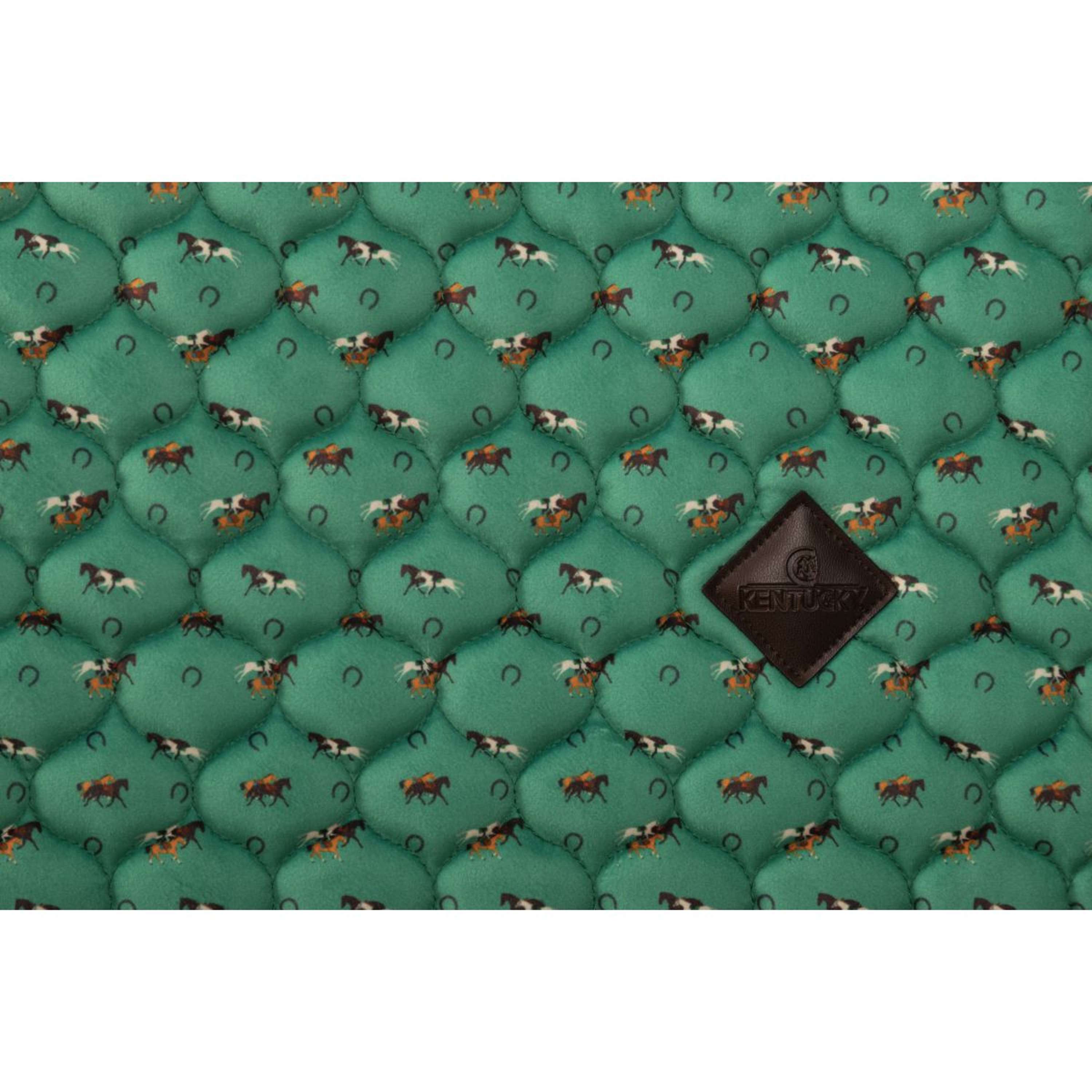 Kentucky Saddlepad Velvet Horse Printing Jumping Green
