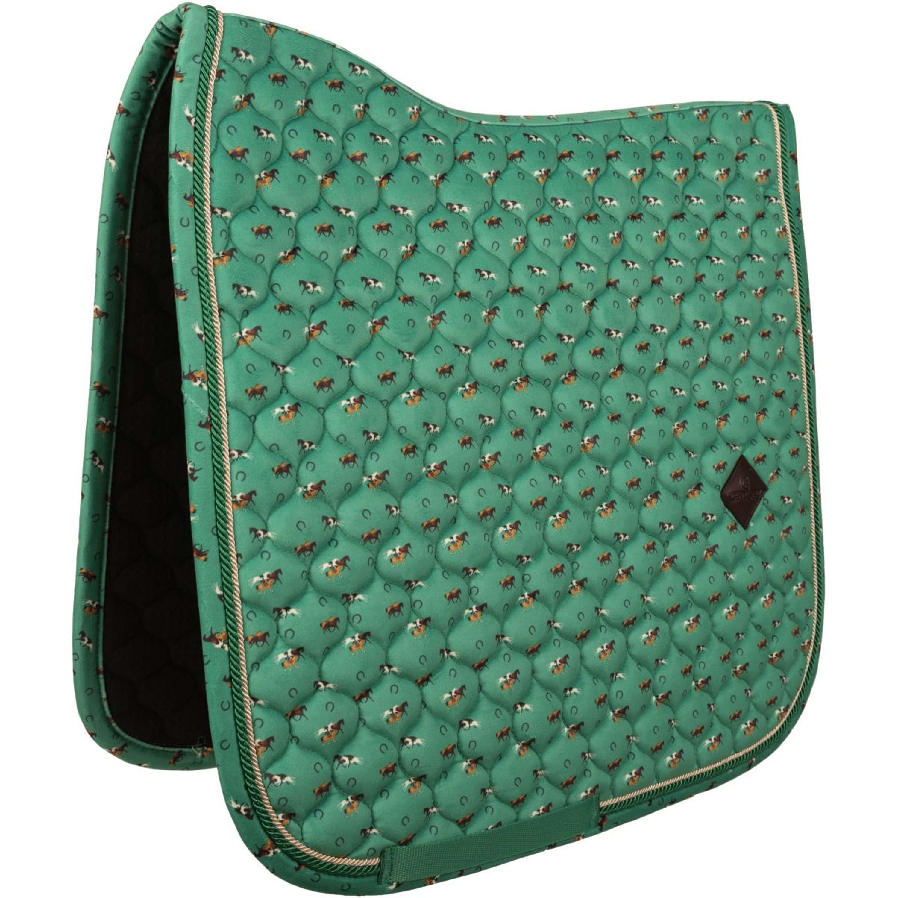 Kentucky Saddlepad Velvet Horse Printing Dressage Green