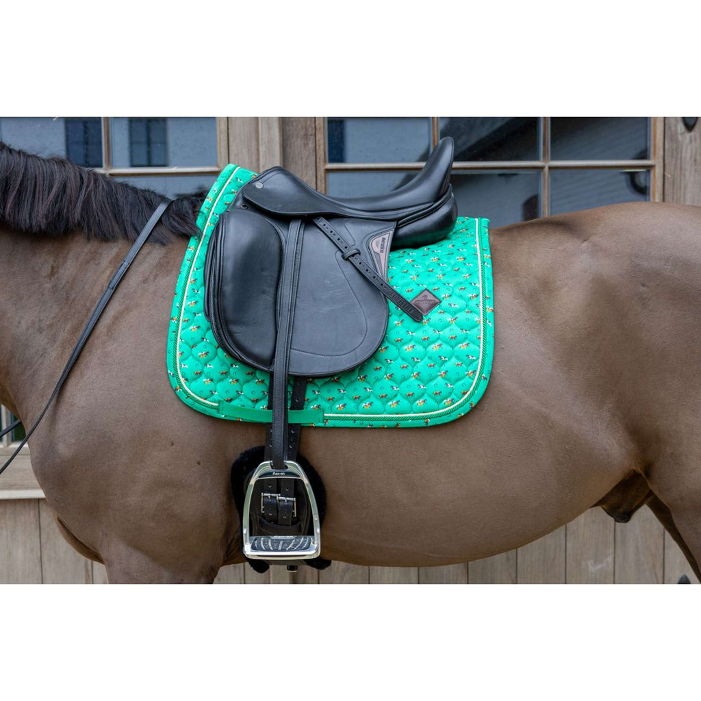 Kentucky Saddlepad Velvet Horse Printing Dressage Green