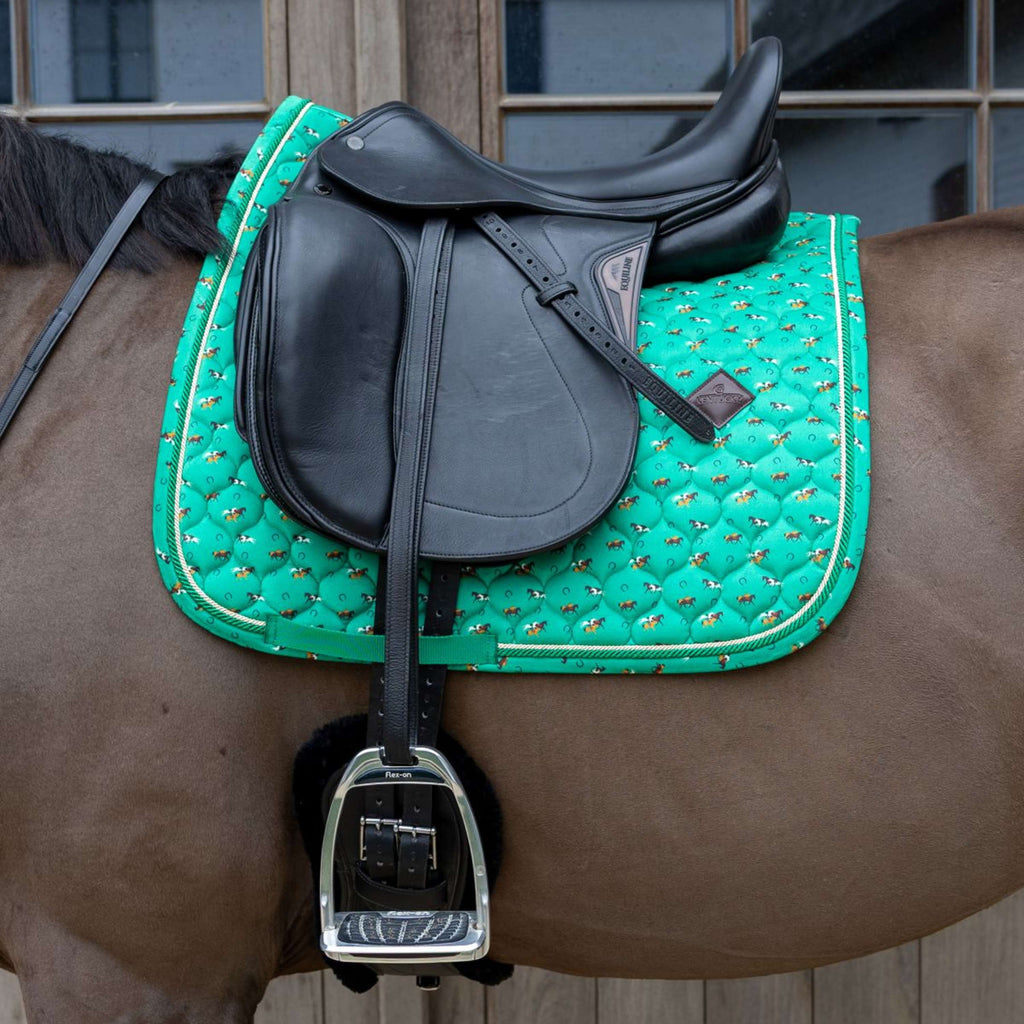 Kentucky Saddlepad Velvet Horse Printing Dressage Green