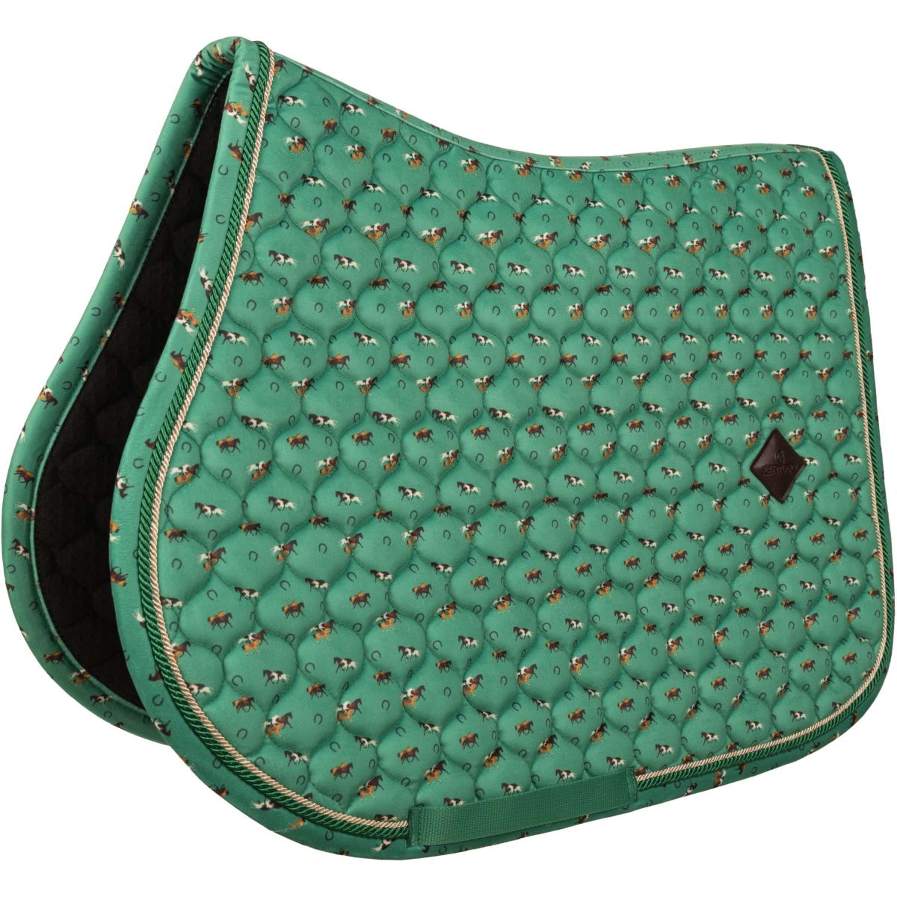 Kentucky Saddlepad Velvet Horse Printing Jumping Green