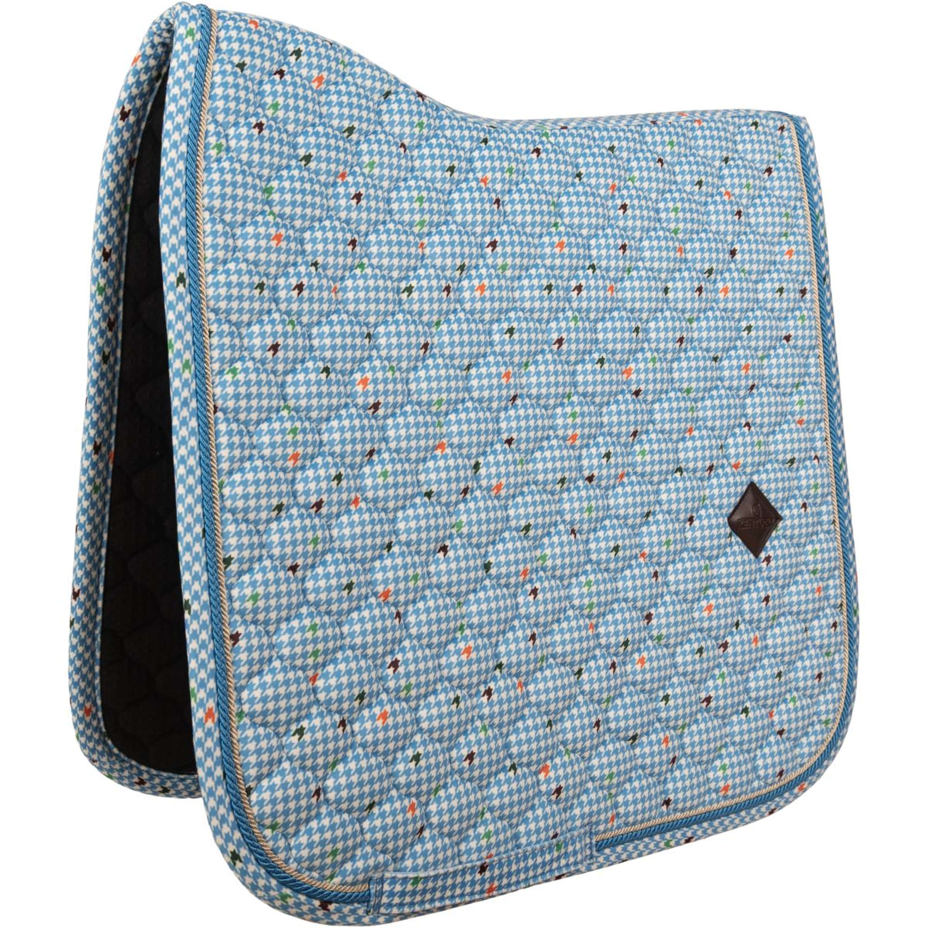 Kentucky Saddlepad Velvet Pied De Poule Dressage Navy