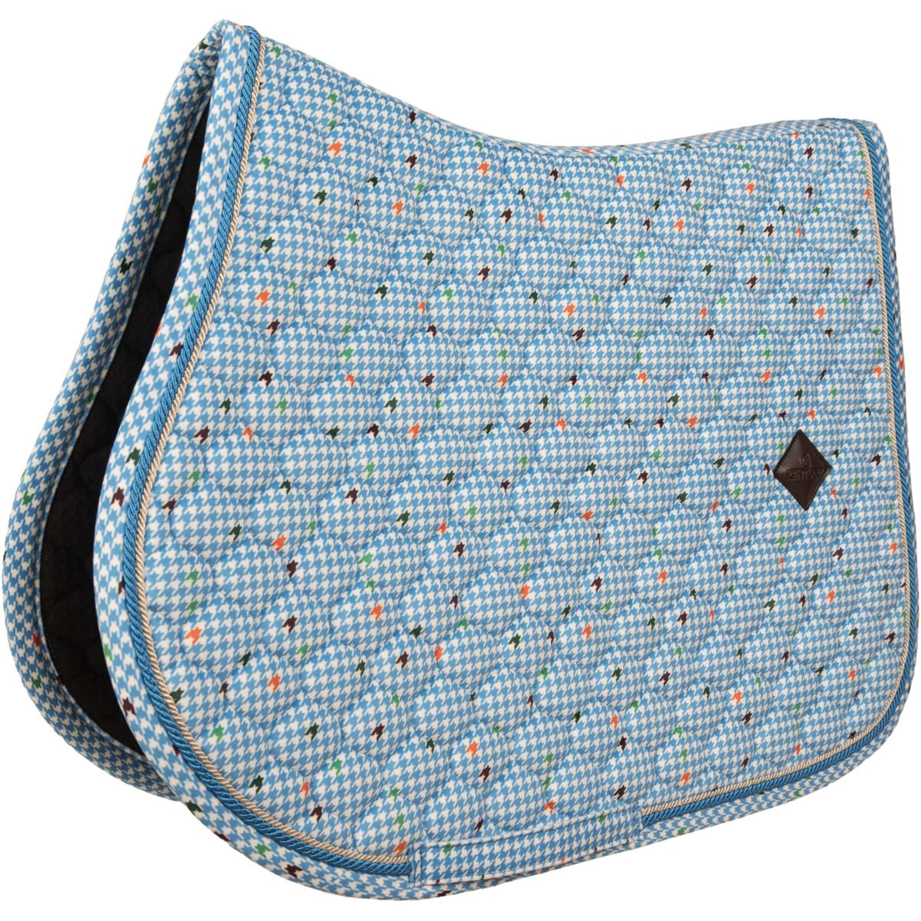 Kentucky Saddlepad Velvet Pied De Poule Jumping Navy