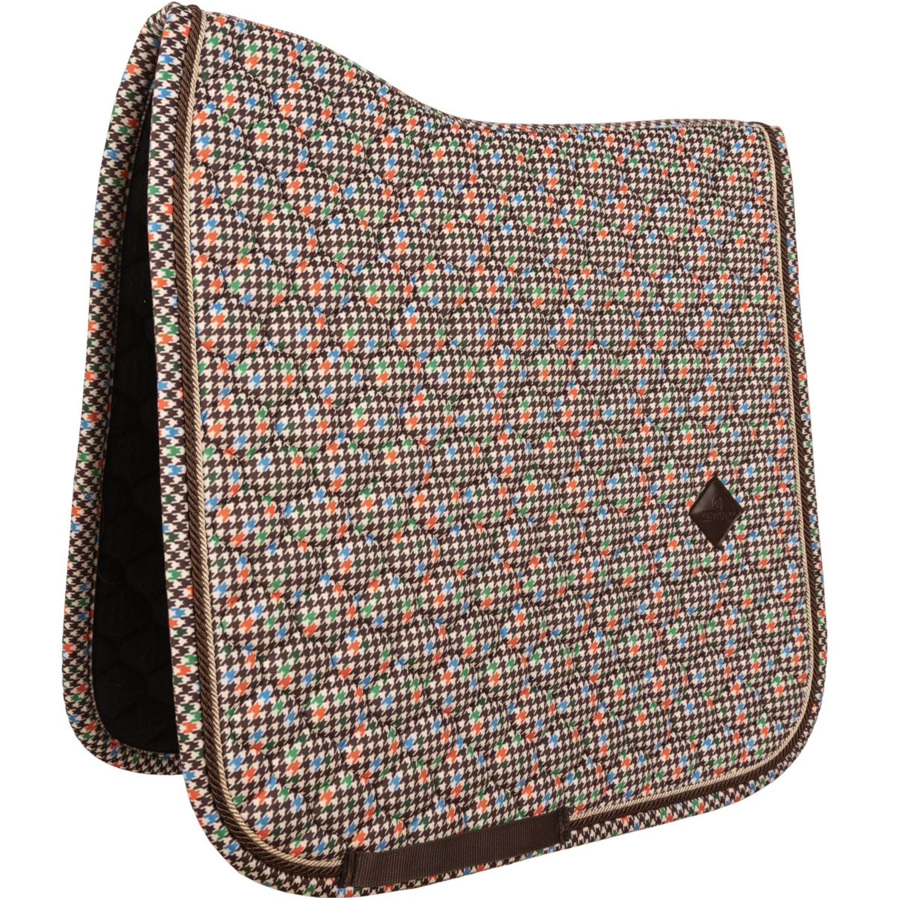 Kentucky Saddlepad Velvet Pied De Poule Dressage Brown