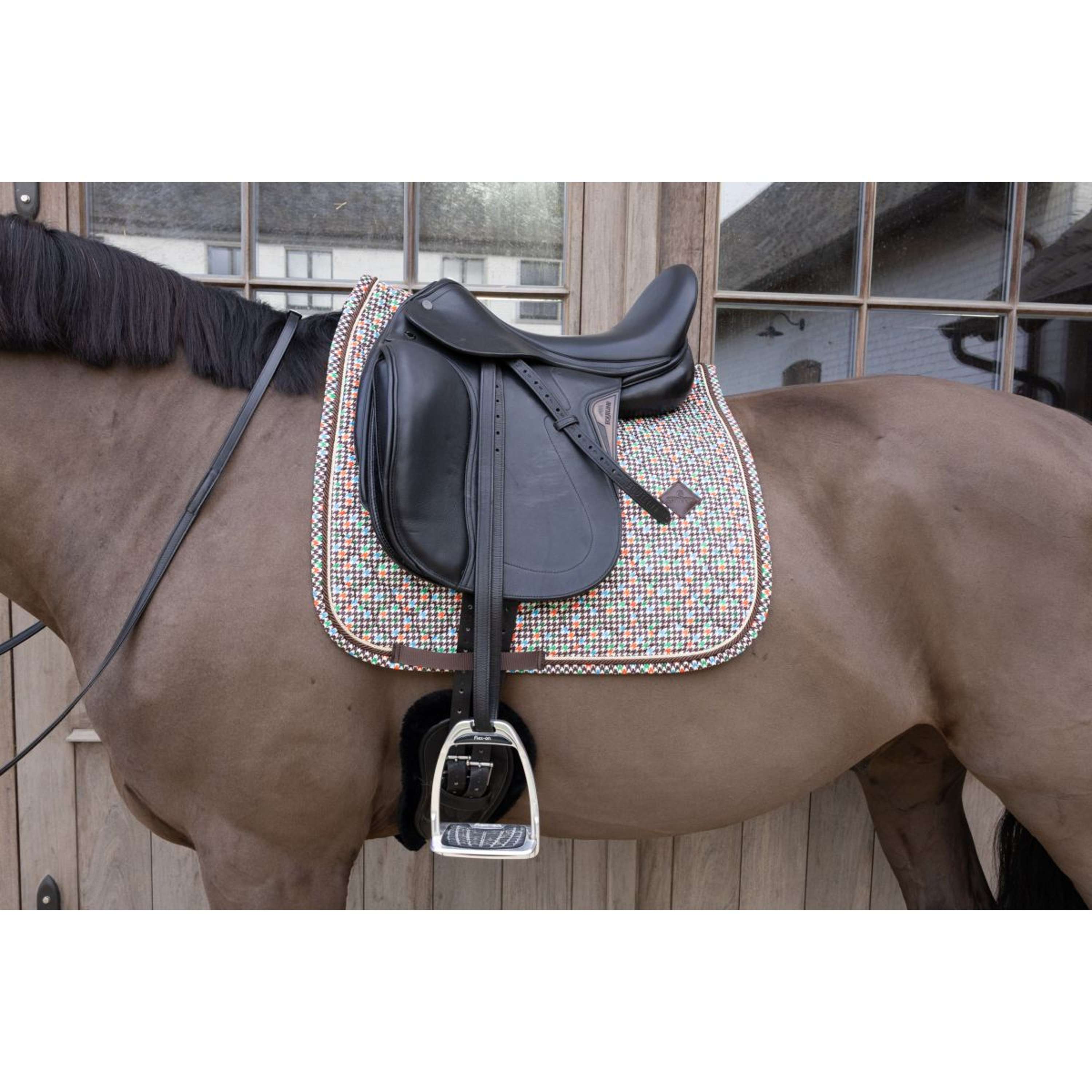 Kentucky Saddlepad Velvet Pied De Poule Dressage Brown