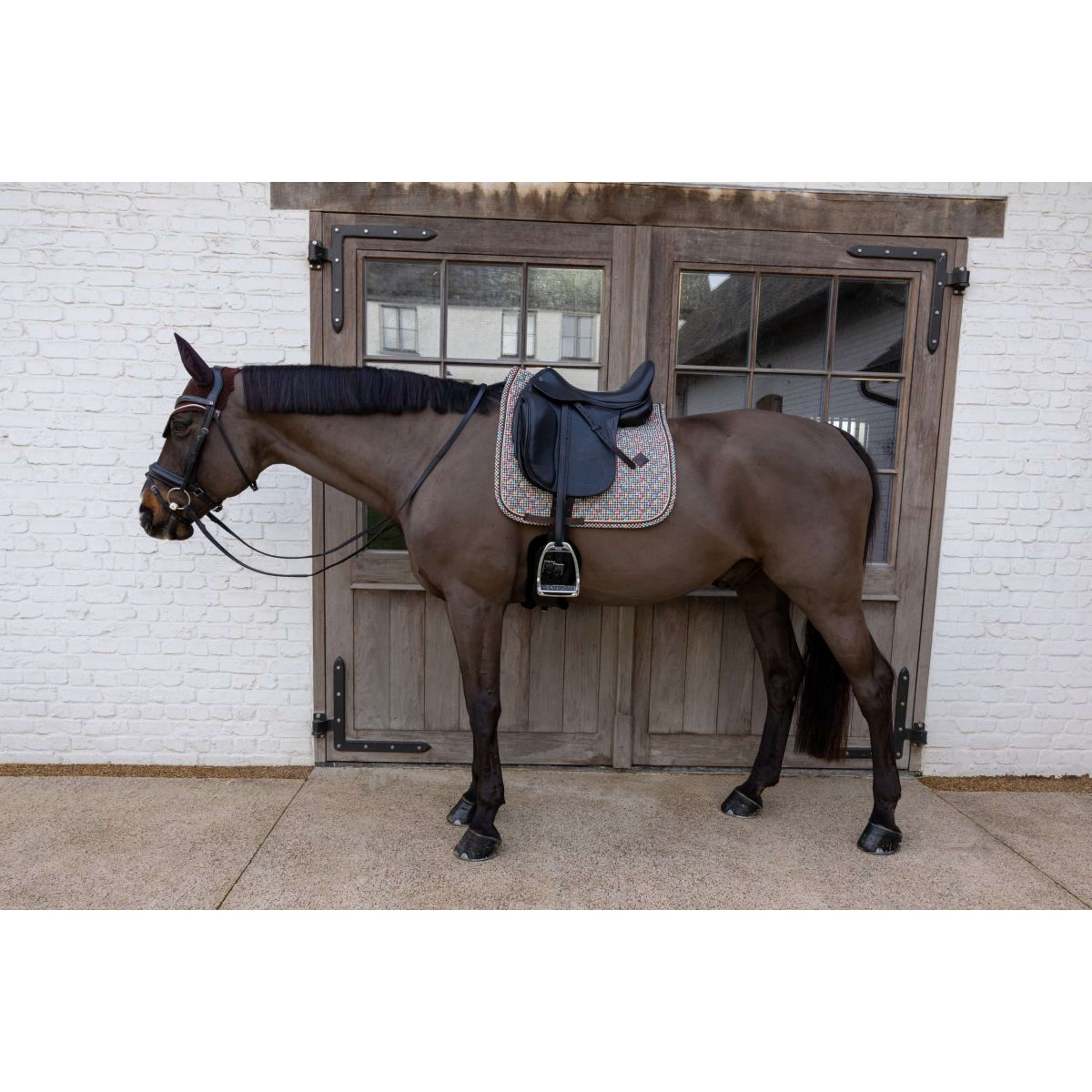 Kentucky Saddlepad Velvet Pied De Poule Dressage Brown