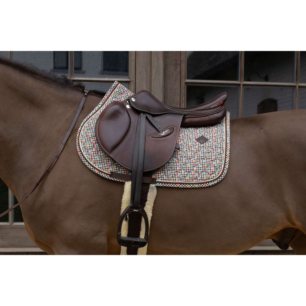 Kentucky Saddlepad Velvet Pied De Poule Jumping Brown