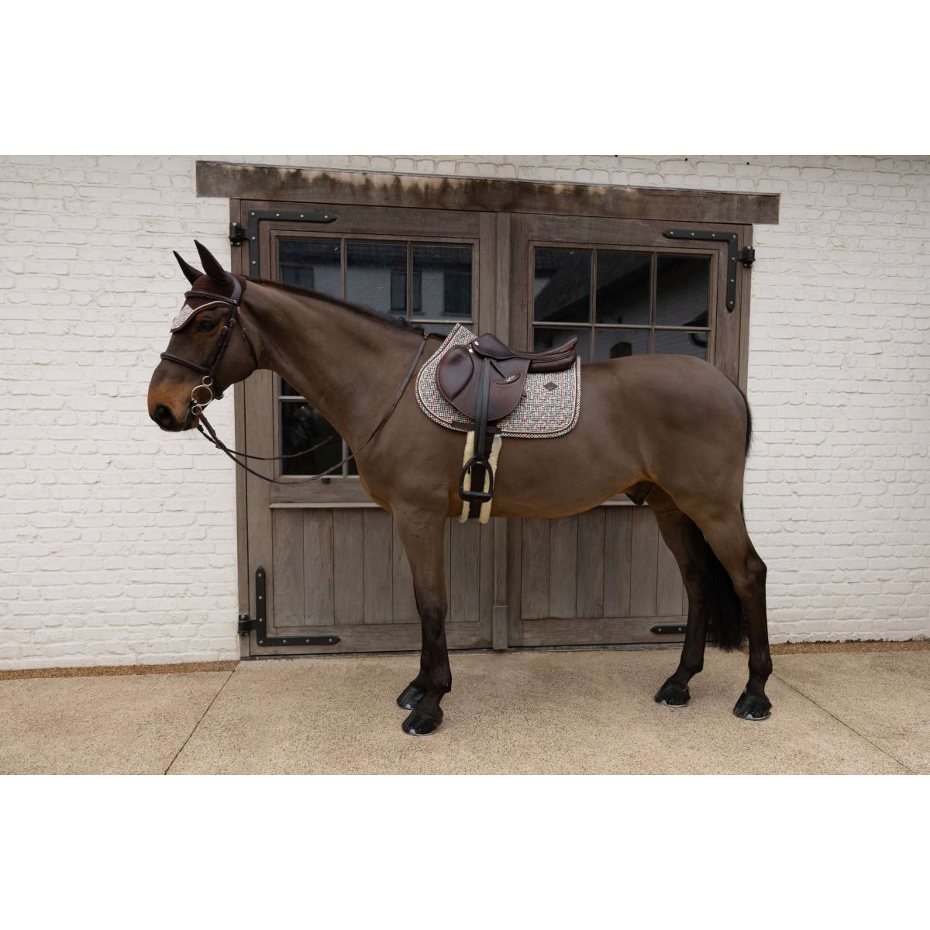Kentucky Saddlepad Velvet Pied De Poule Jumping Brown