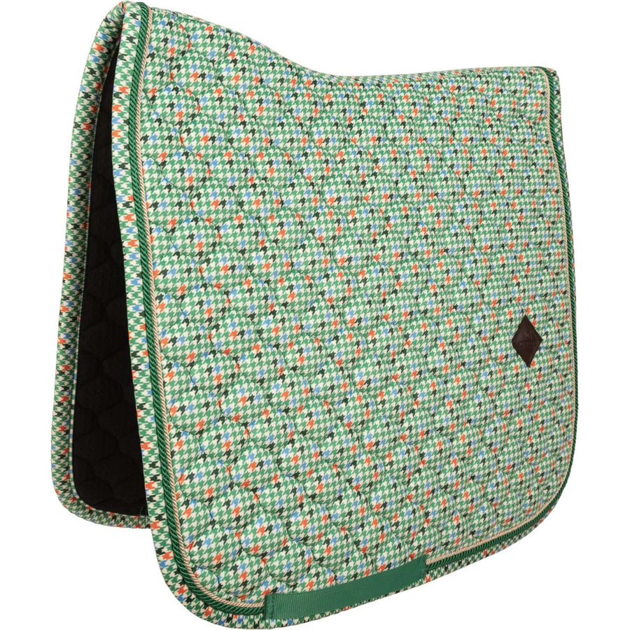 Kentucky Saddlepad Velvet Pied De Poule Dressage Light green