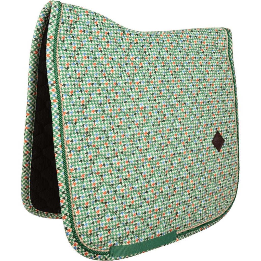 Kentucky Saddlepad Velvet Pied De Poule Dressage Light green