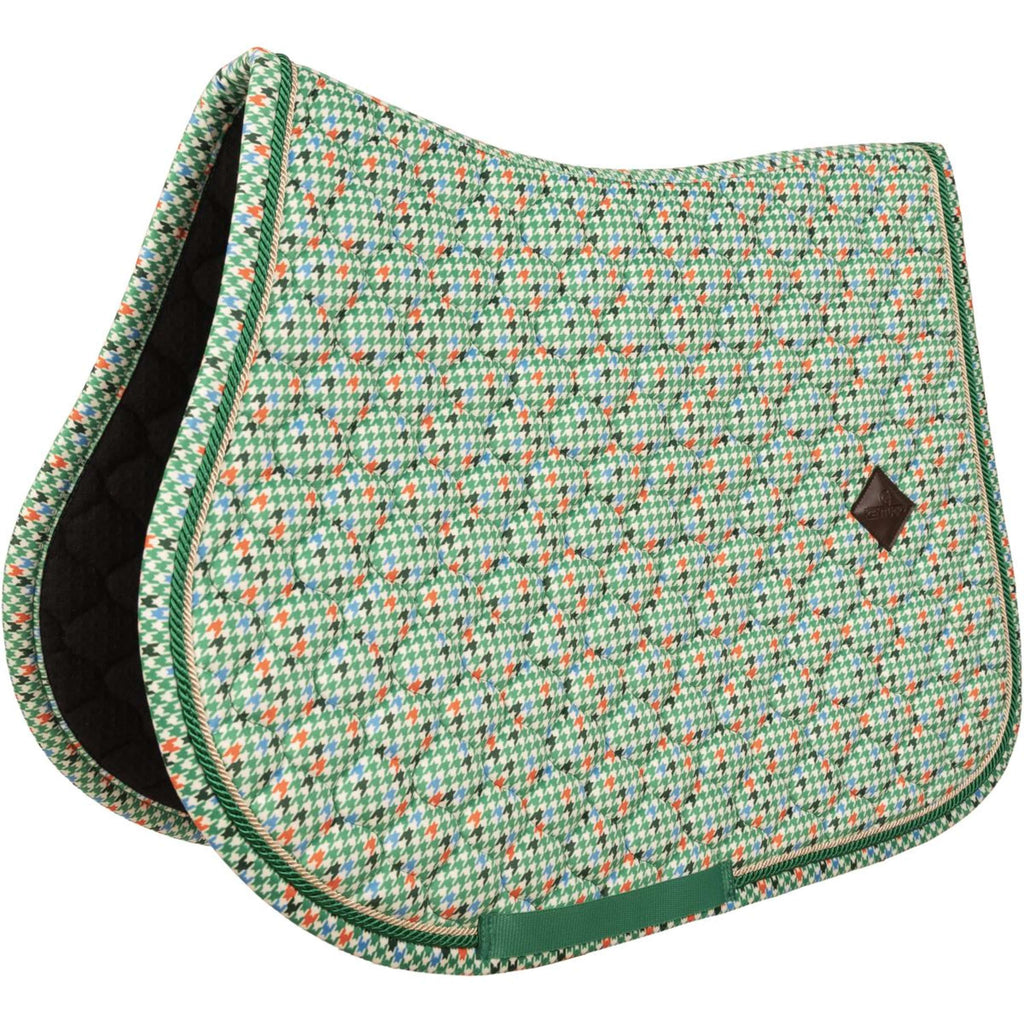 Kentucky Saddlepad Velvet Pied De Poule Light green