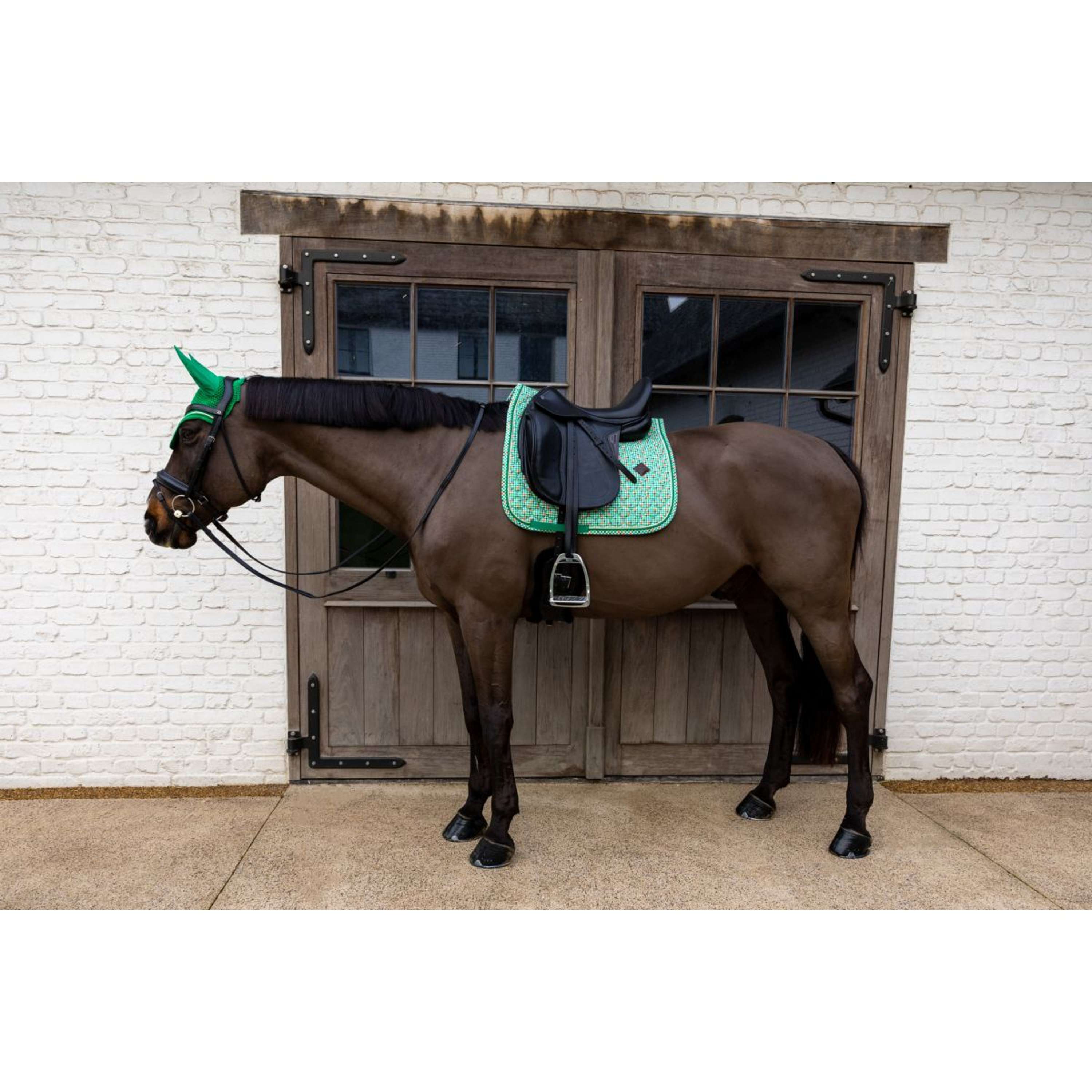 Kentucky Saddlepad Velvet Pied De Poule Dressage Light green