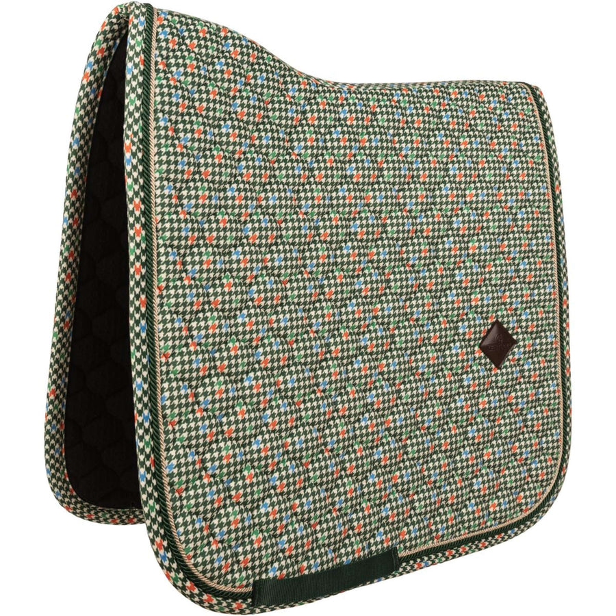Kentucky Saddlepad Velvet Pied De Poule Dressage Dark green