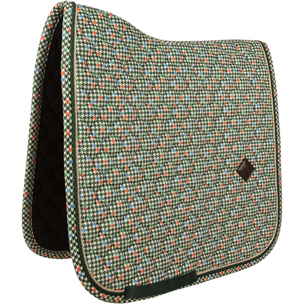 Kentucky Saddlepad Velvet Pied De Poule Dressage Dark green