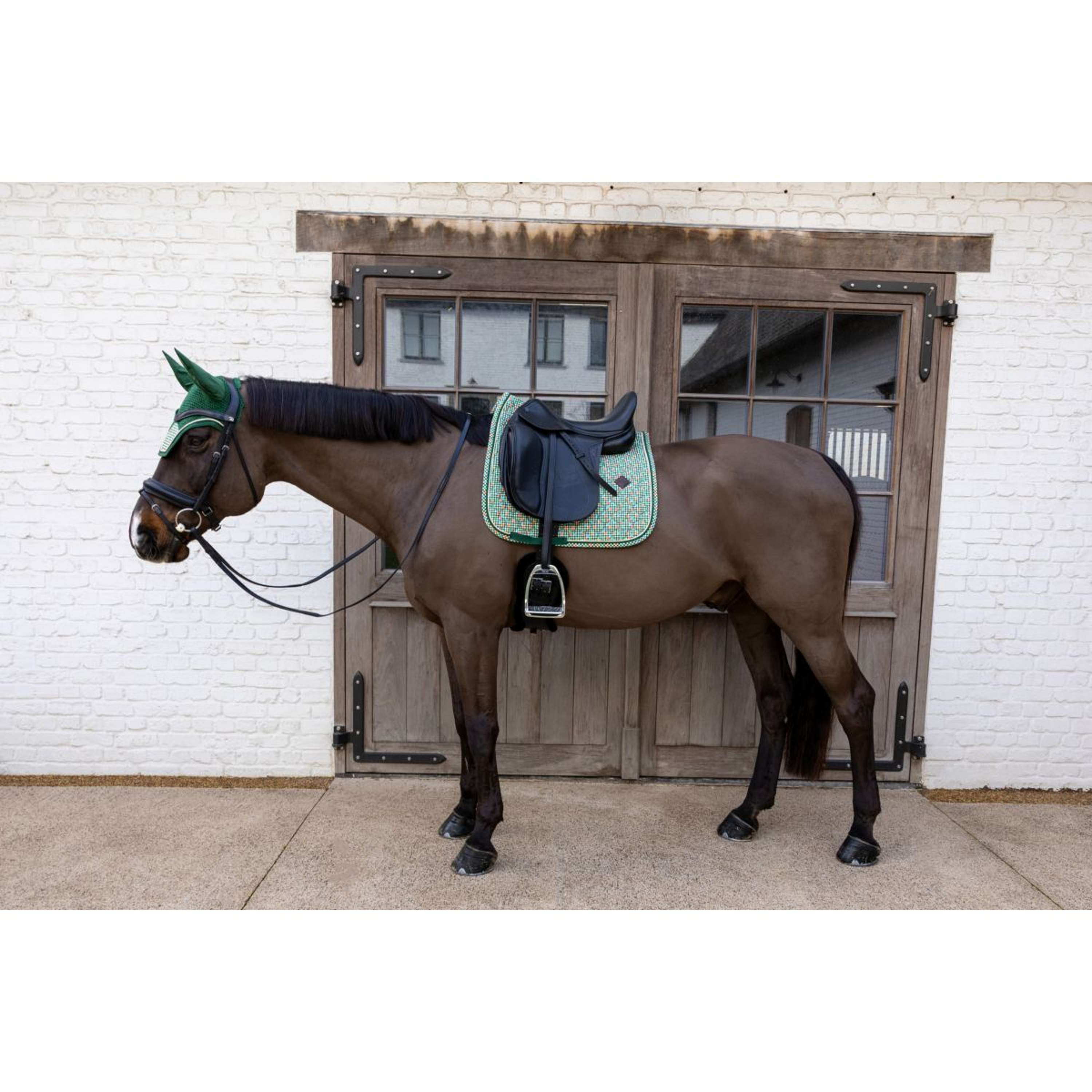 Kentucky Saddlepad Velvet Pied De Poule Dressage Dark green