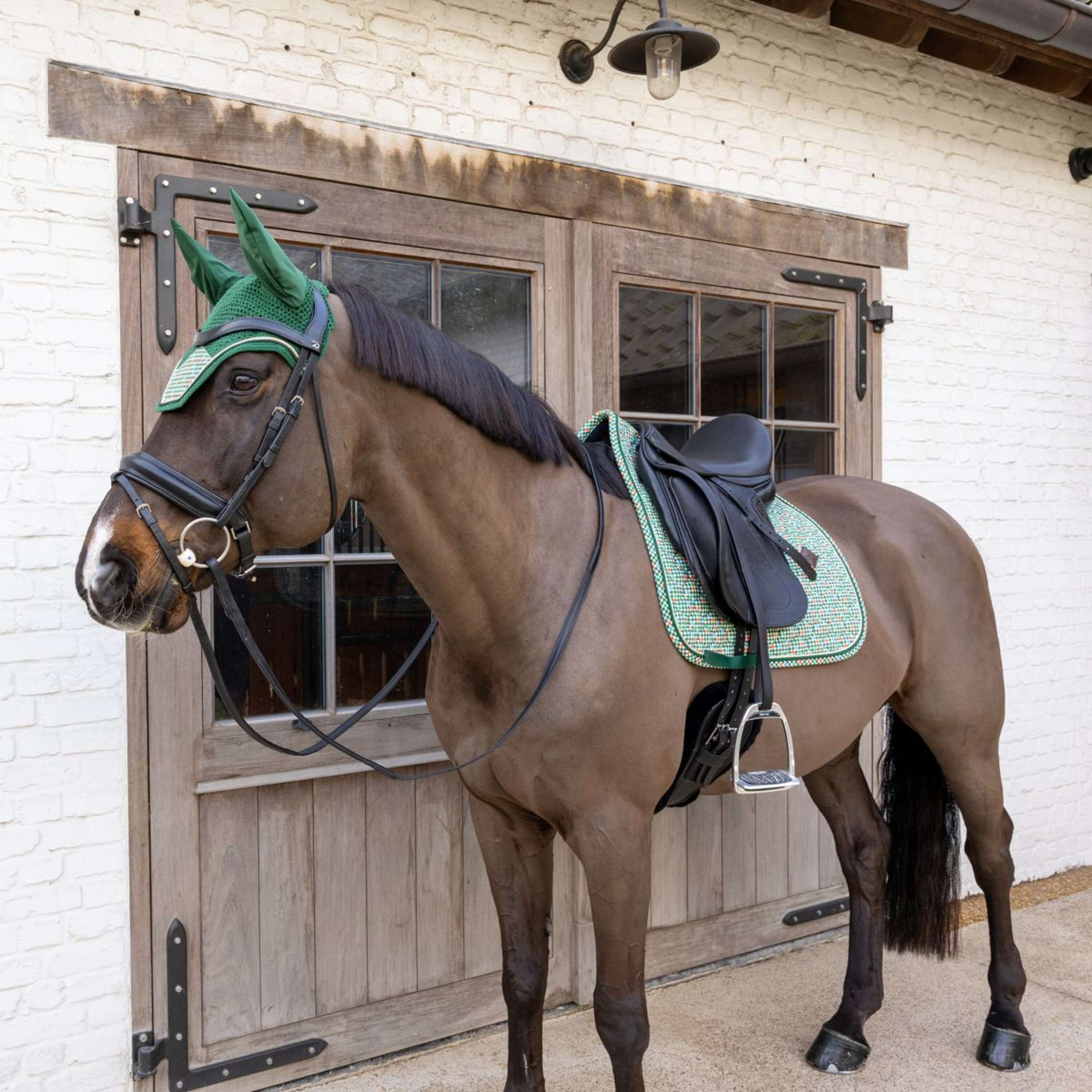 Kentucky Saddlepad Velvet Pied De Poule Dressage Dark green