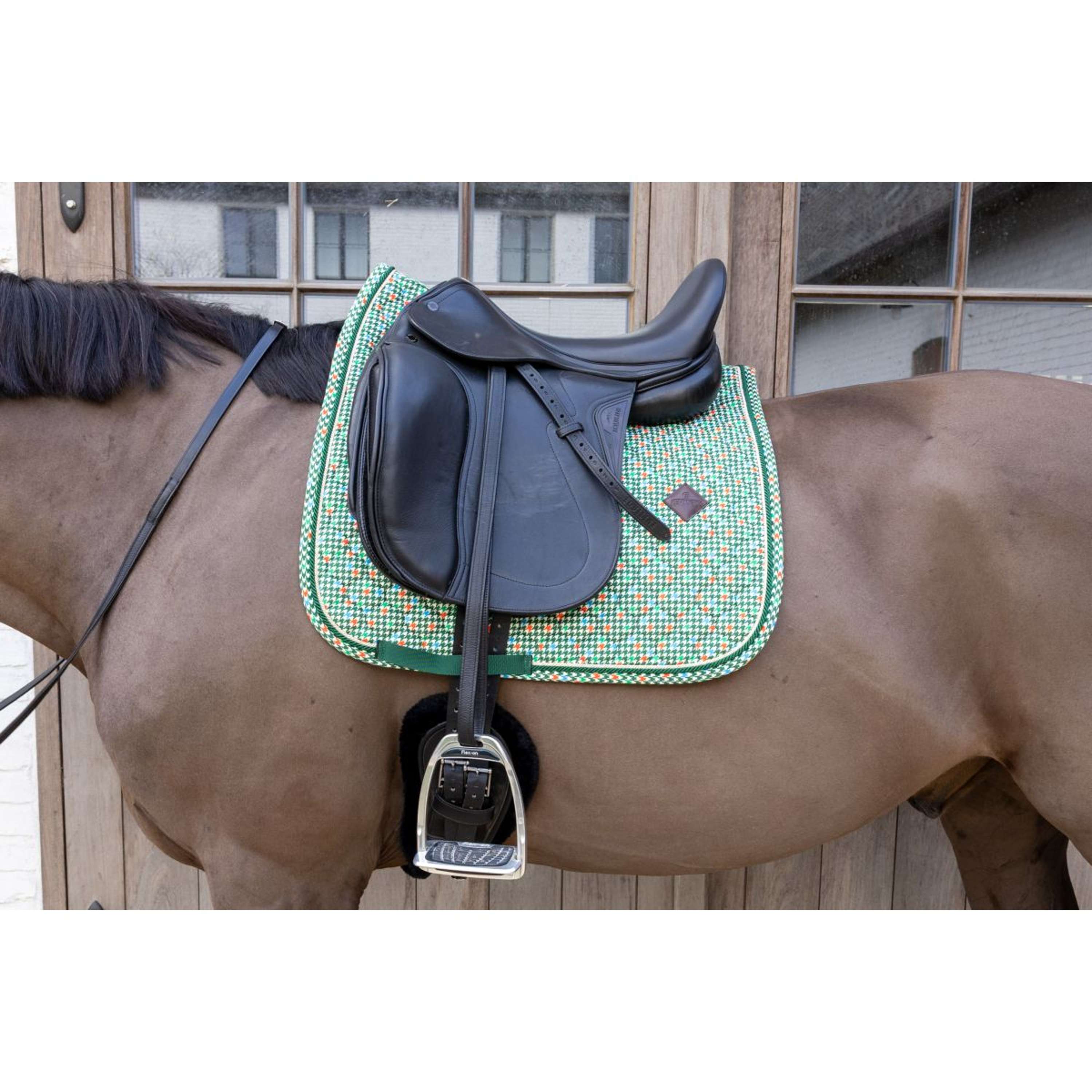 Kentucky Saddlepad Velvet Pied De Poule Dressage Dark green