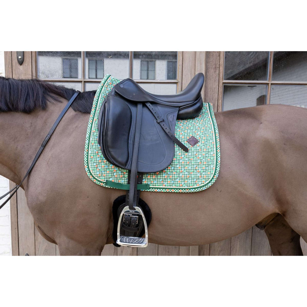 Kentucky Saddlepad Velvet Pied De Poule Dressage Dark green