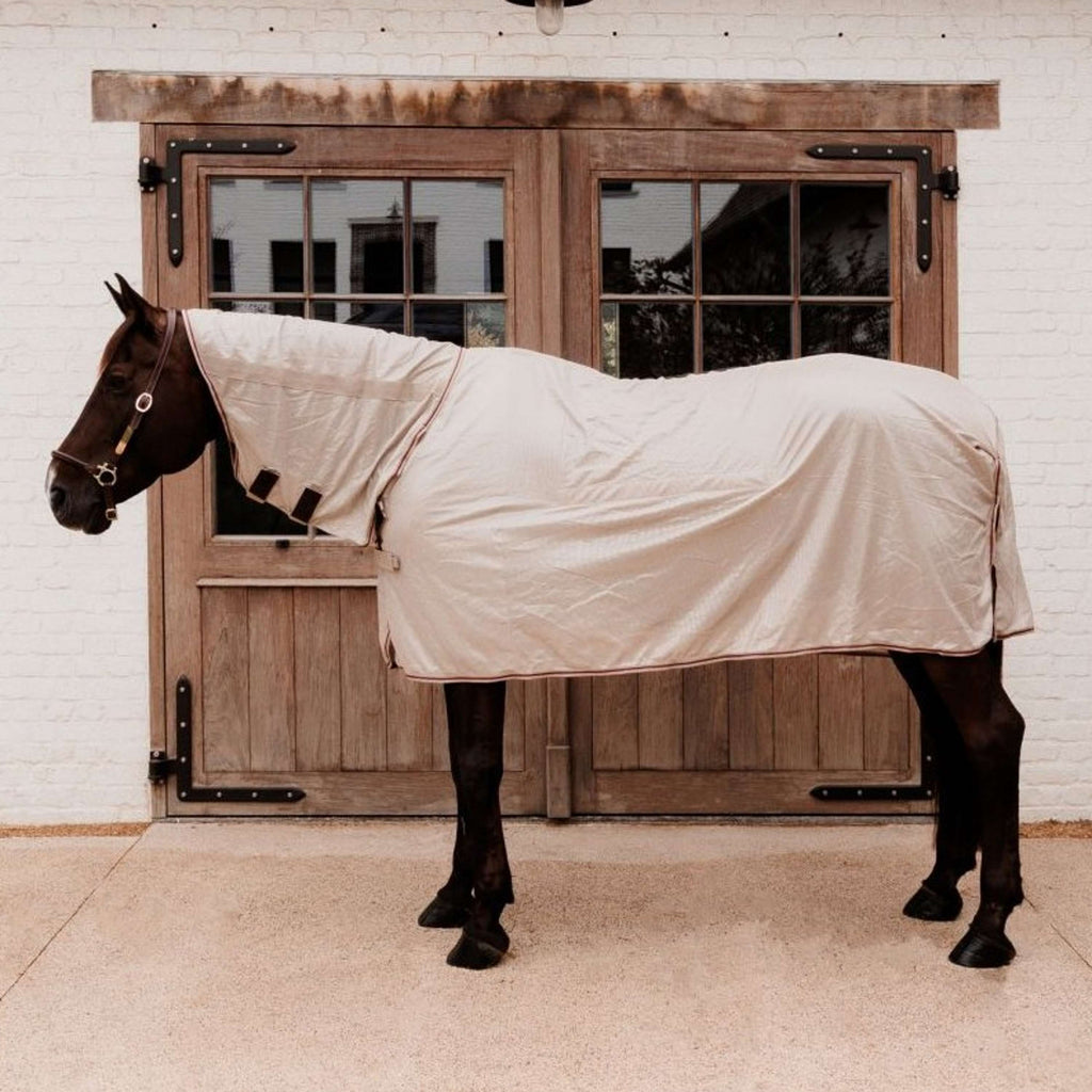 Kentucky Fly Rug Comfort Mesh Classic with Neck & Belly Cover Beige/Bordeaux