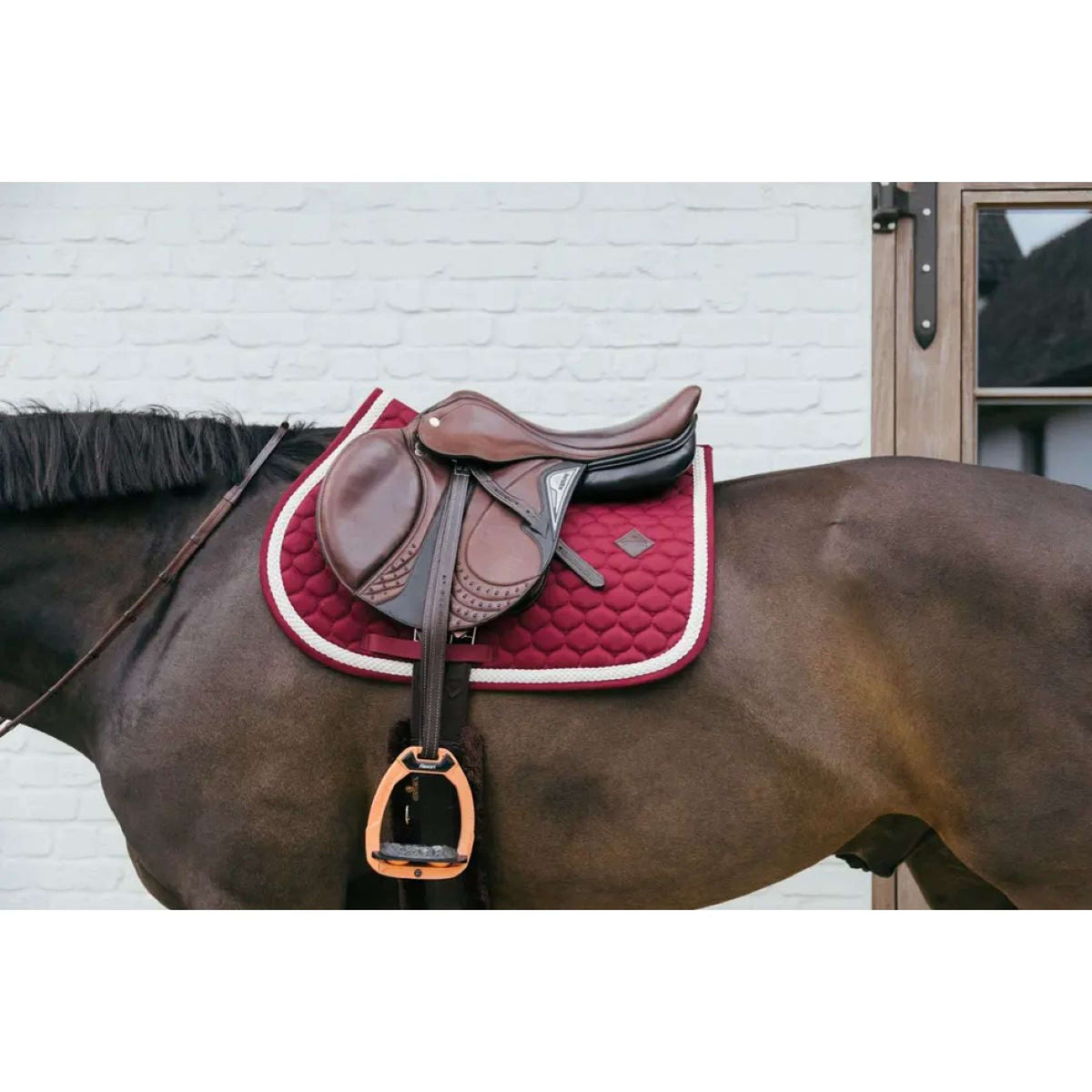 Kentucky Horsewear Saddlepad Plaited Jumping Bordeaux