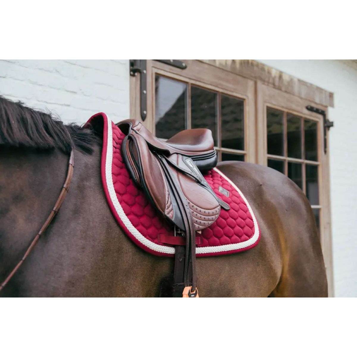 Kentucky Horsewear Saddlepad Plaited Jumping Bordeaux