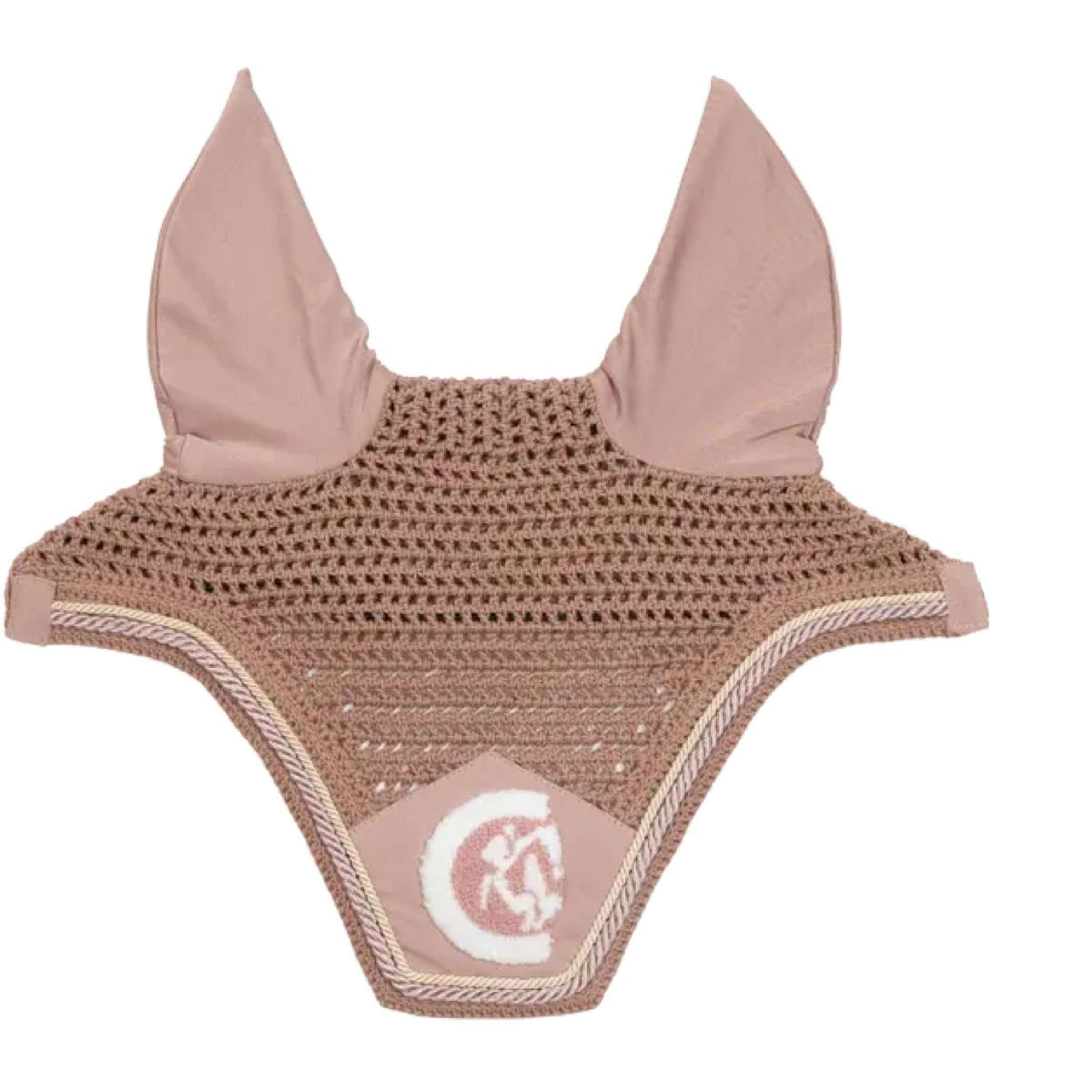Kentucky Horsewear Ear Bonnet Wellington 3D Logo Old Pink