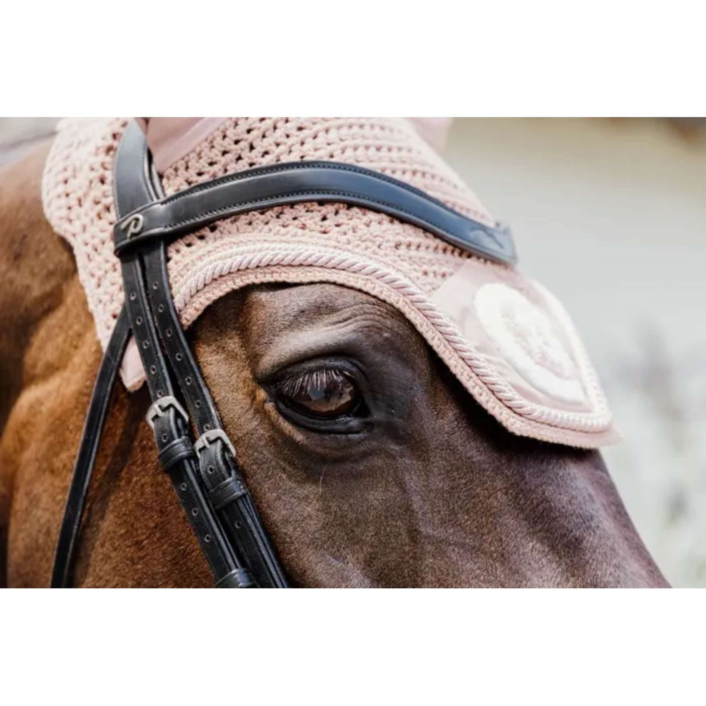 Kentucky Horsewear Ear Bonnet Wellington 3D Logo Old Pink
