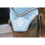 Kentucky Horsewear Ear Bonnet Wellington 3D Logo Light Blue