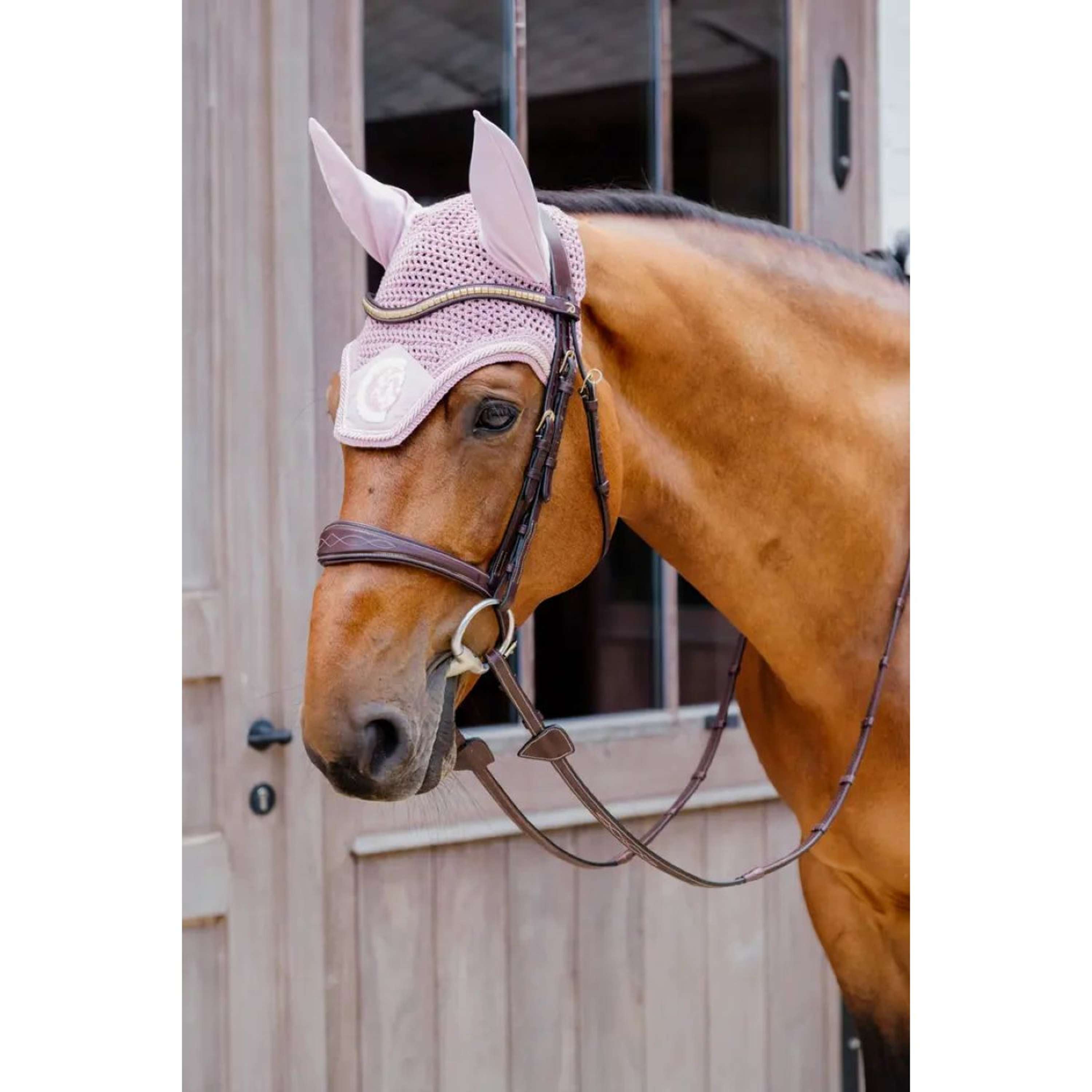 Kentucky Horsewear Ear Bonnet Wellington 3D Logo Light pink