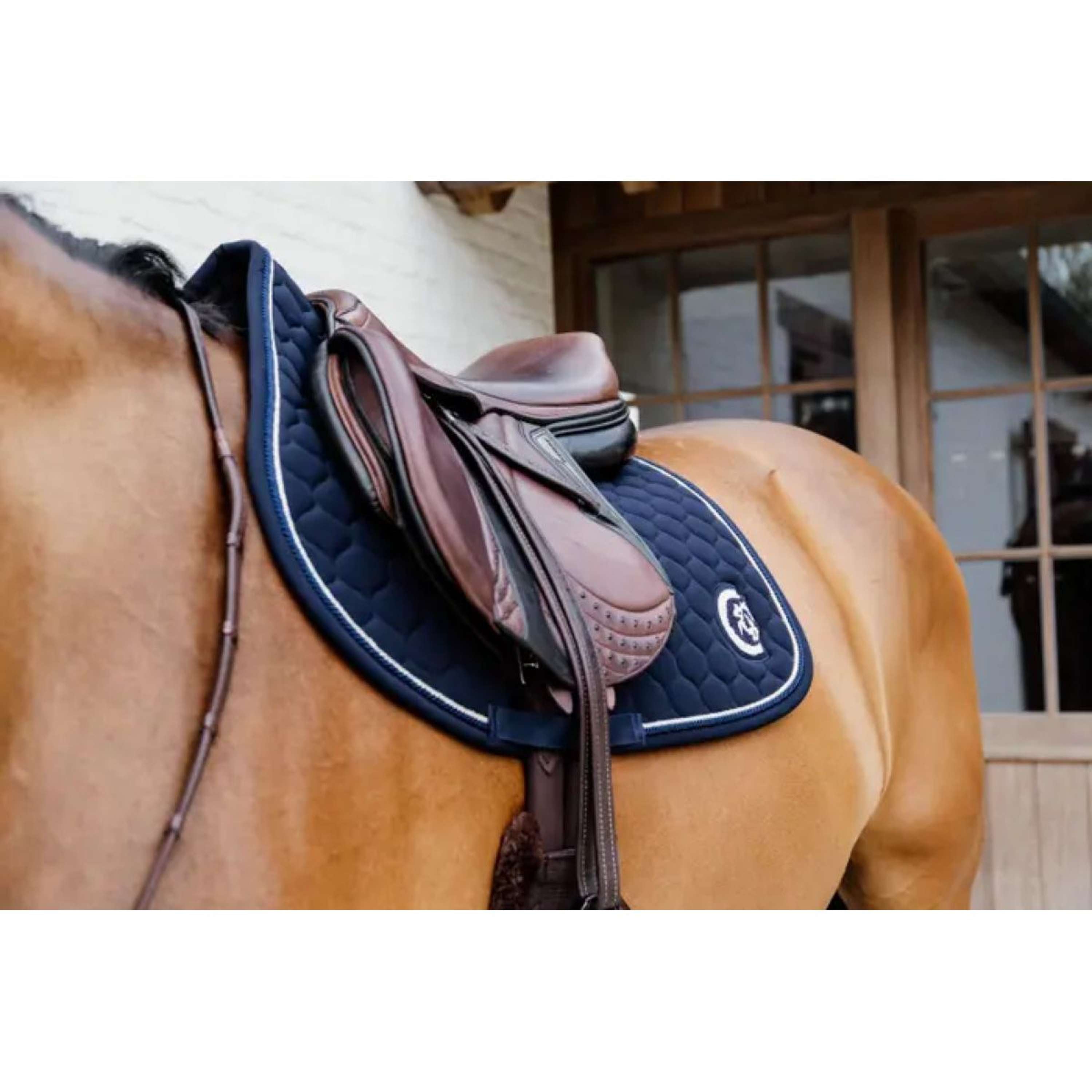 Kentucky Horsewear Saddlepad Onion Quilt 3D Logo Jumping Navy