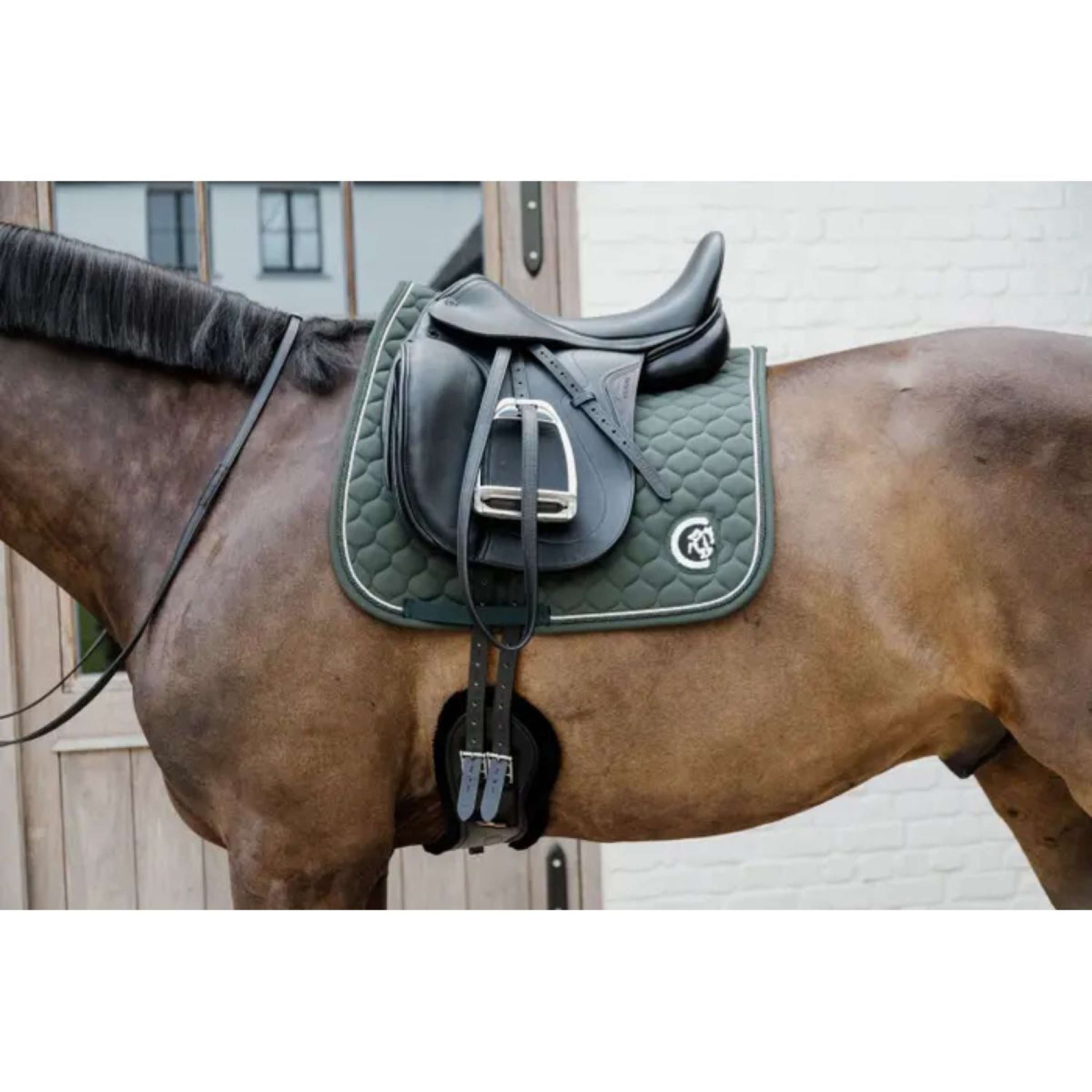 Kentucky Horsewear Saddlepad Onion Quilt 3D Logo Dressage Pine Green