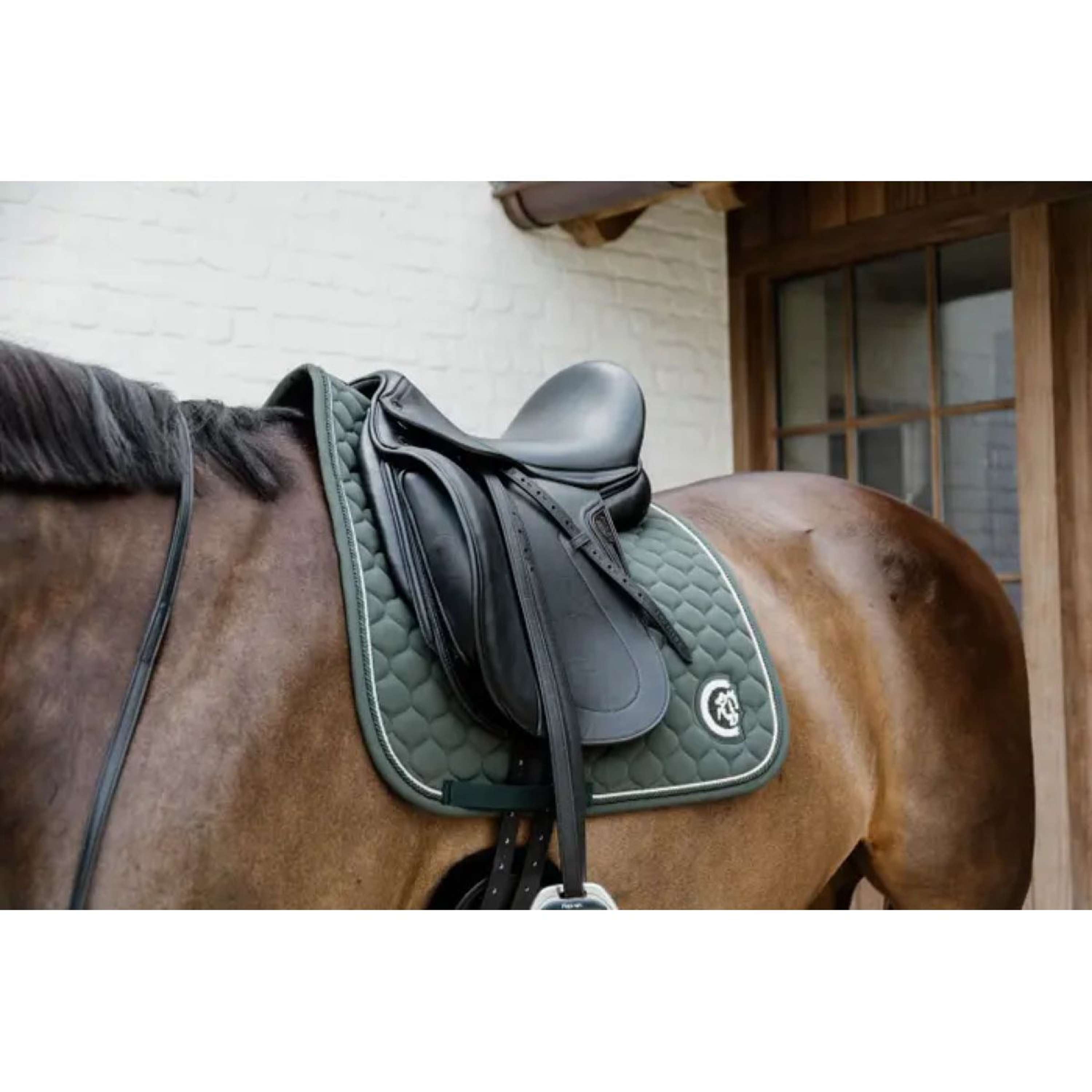 Kentucky Horsewear Saddlepad Onion Quilt 3D Logo Dressage Pine Green