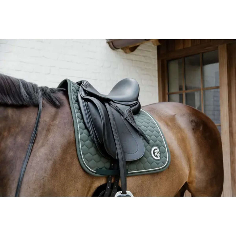 Kentucky Horsewear Saddlepad Onion Quilt 3D Logo Dressage Pine Green
