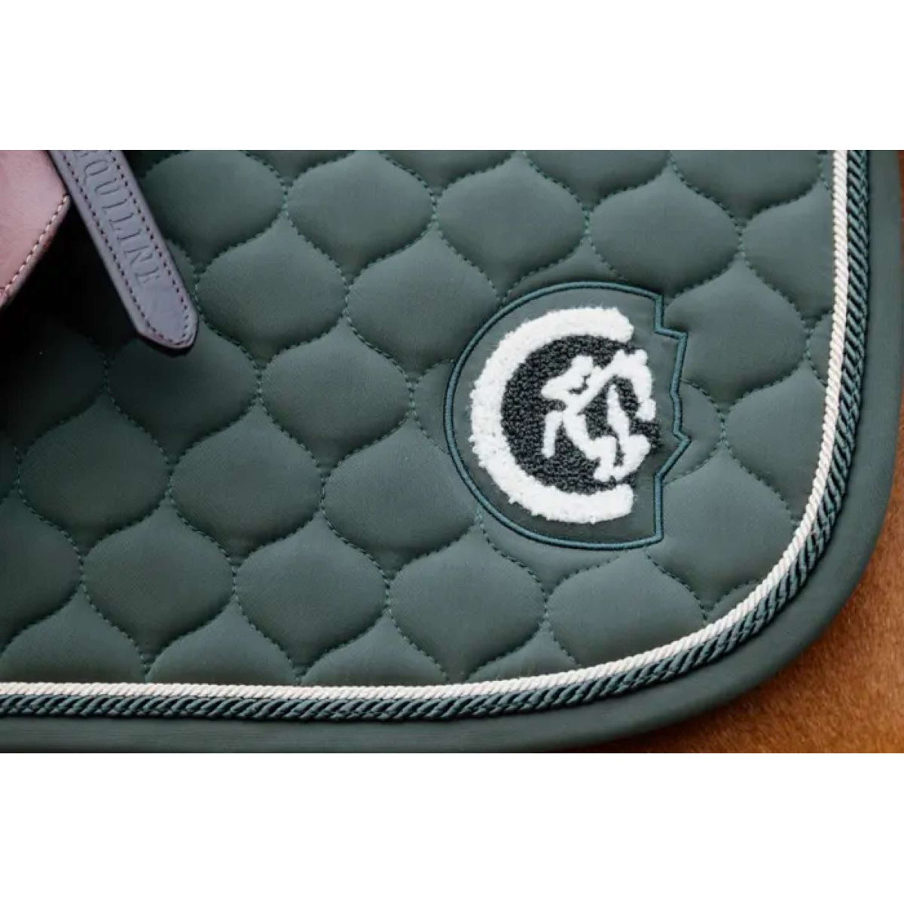 Kentucky Horsewear Saddlepad Onion Quilt 3D Logo Jumping Pine Green