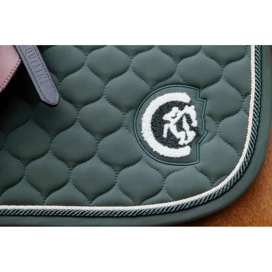 Kentucky Horsewear Saddlepad Onion Quilt 3D Logo Jumping Pine Green