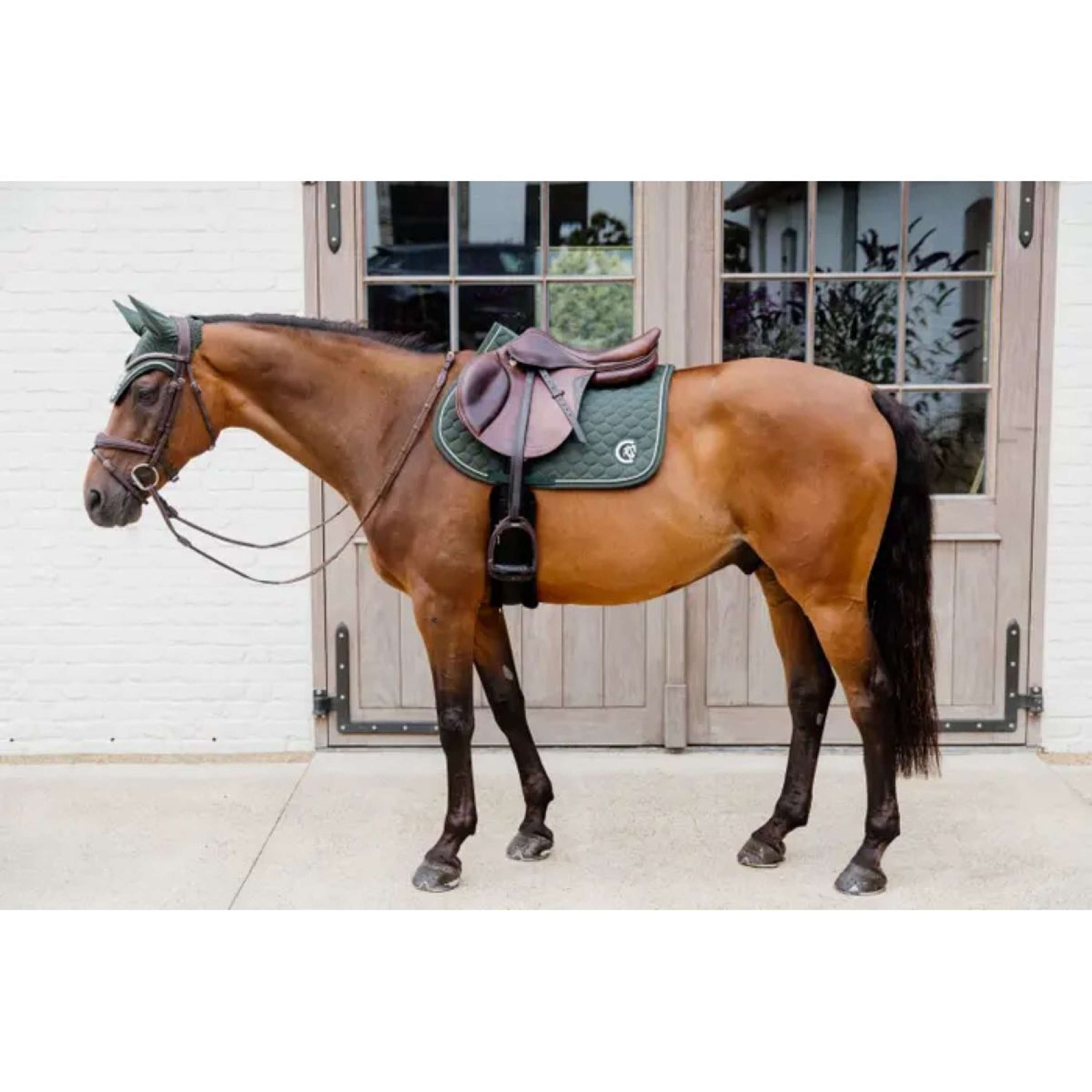 Kentucky Horsewear Saddlepad Onion Quilt 3D Logo Jumping Pine Green