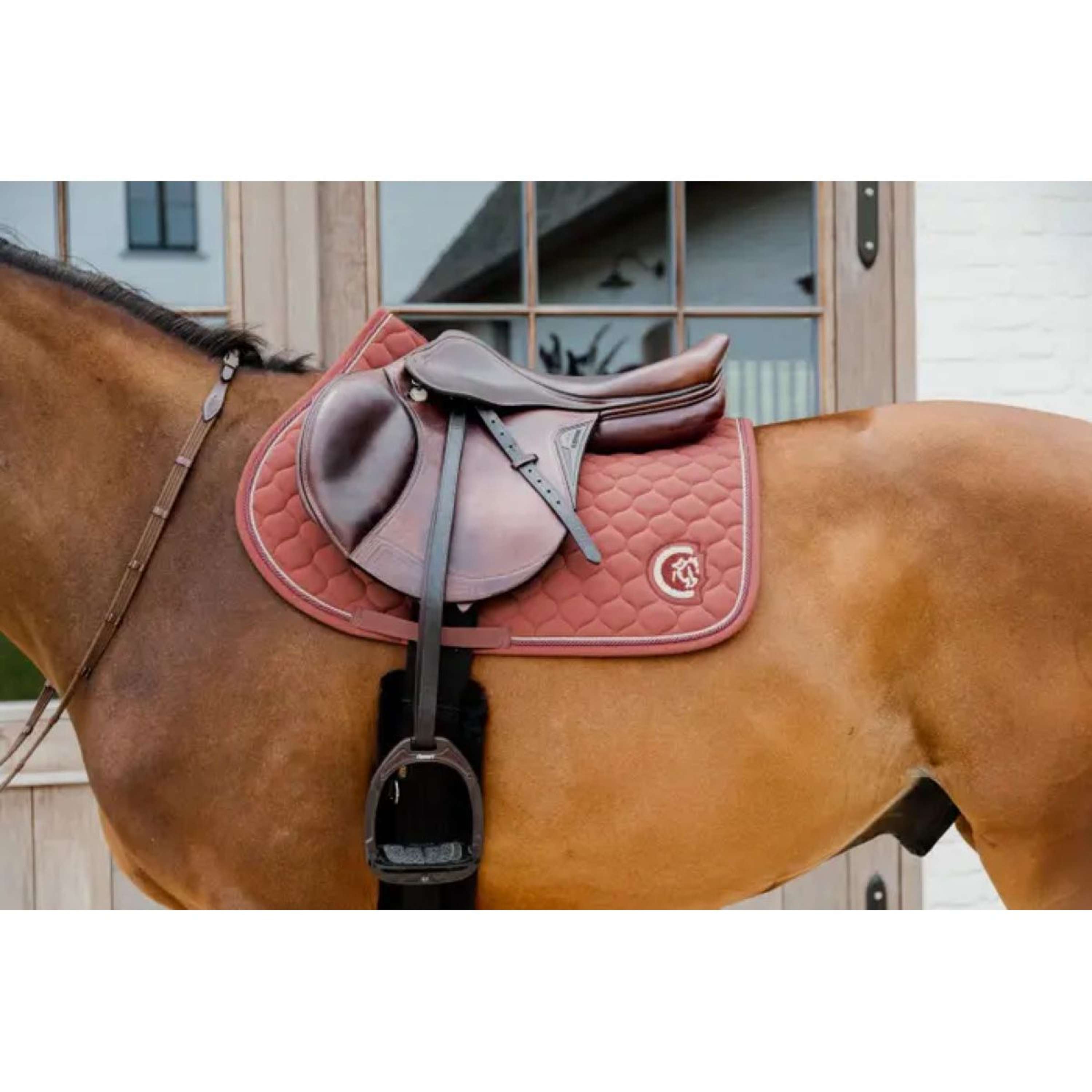 Kentucky Horsewear Saddlepad Onion Quilt 3D Logo Jumping Fuchsia