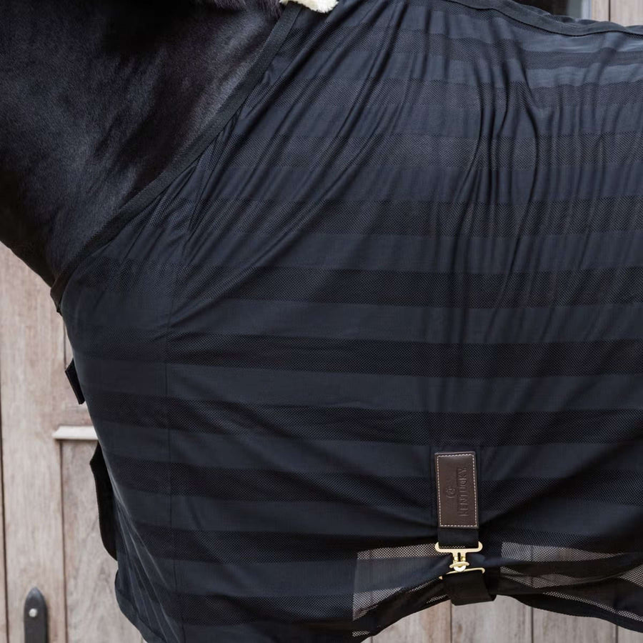 Kentucky Horsewear Fly Rug Light Striped Mesh Black