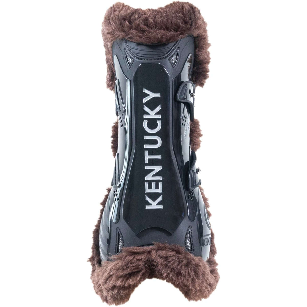 Kentucky Horsewear Tendon Boots Bamboo Elastic Vegan Sheepskin Black/Brown