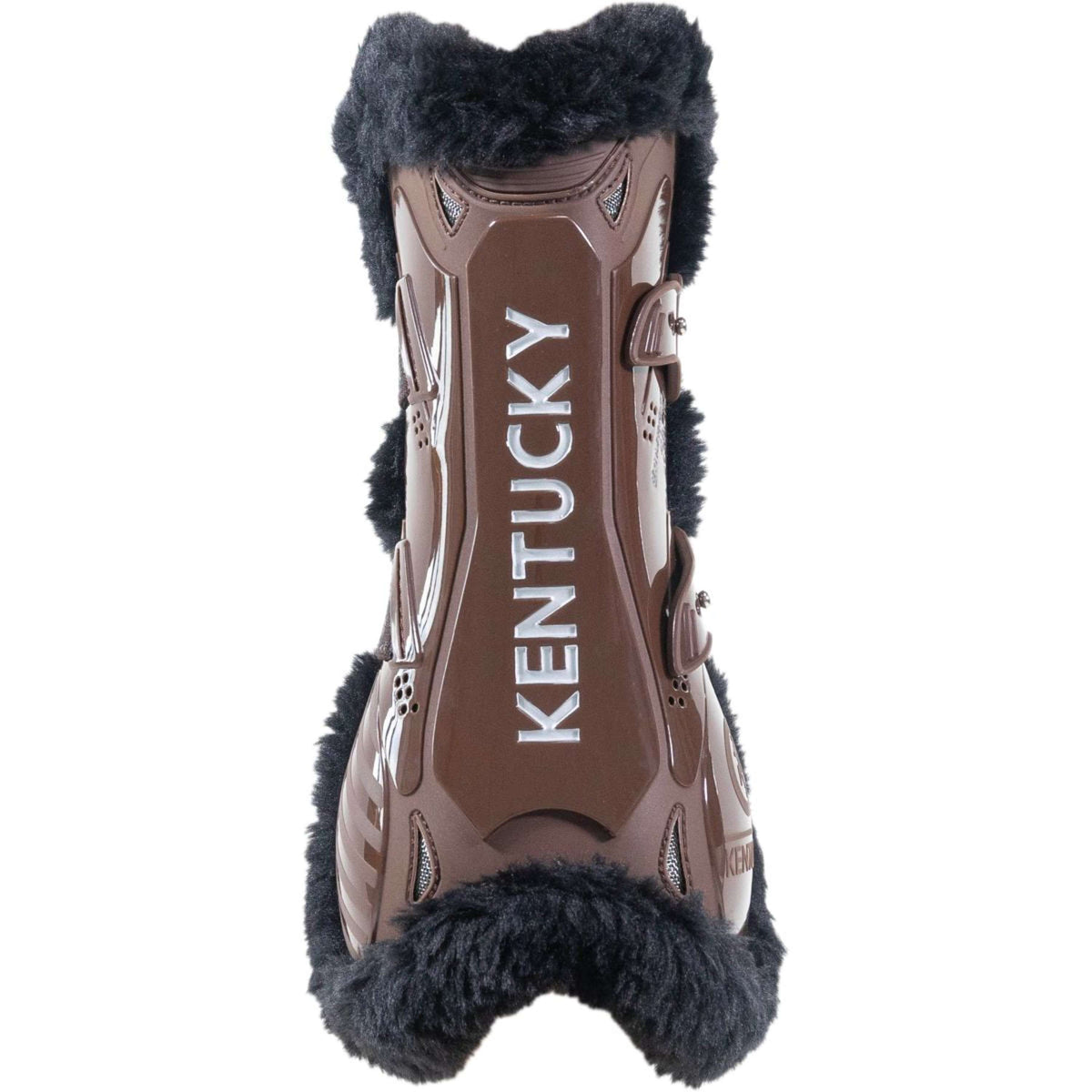 Kentucky Horsewear Tendon Boots Bamboo Elastic Vegan Sheepskin Brown/Black