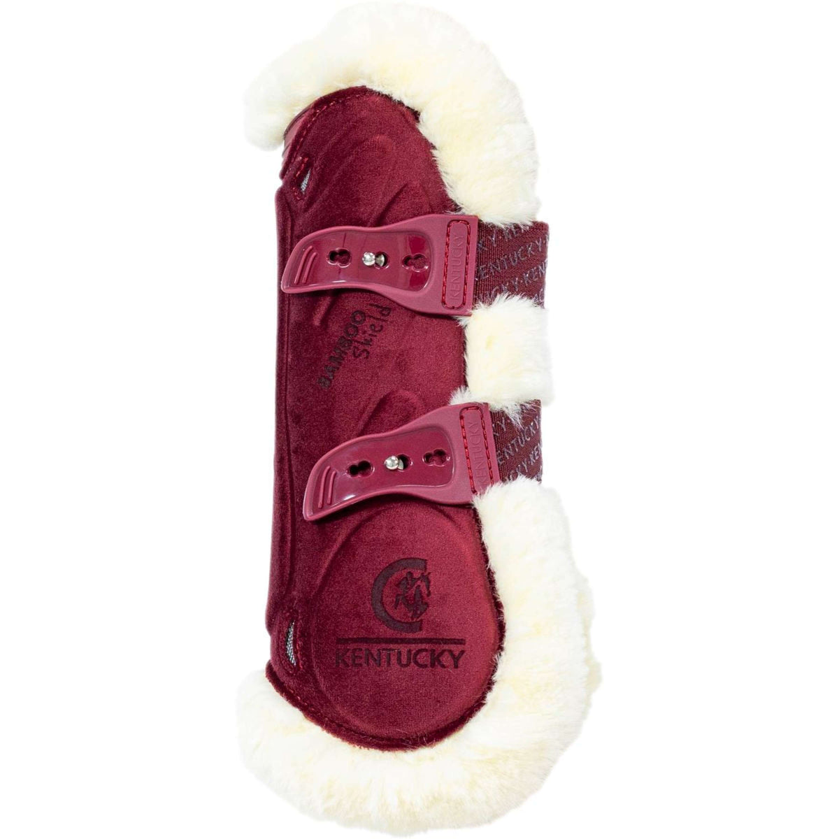 Kentucky Tendon Boots Bamboo Elastic Velvet Vegan Fur Bordeaux