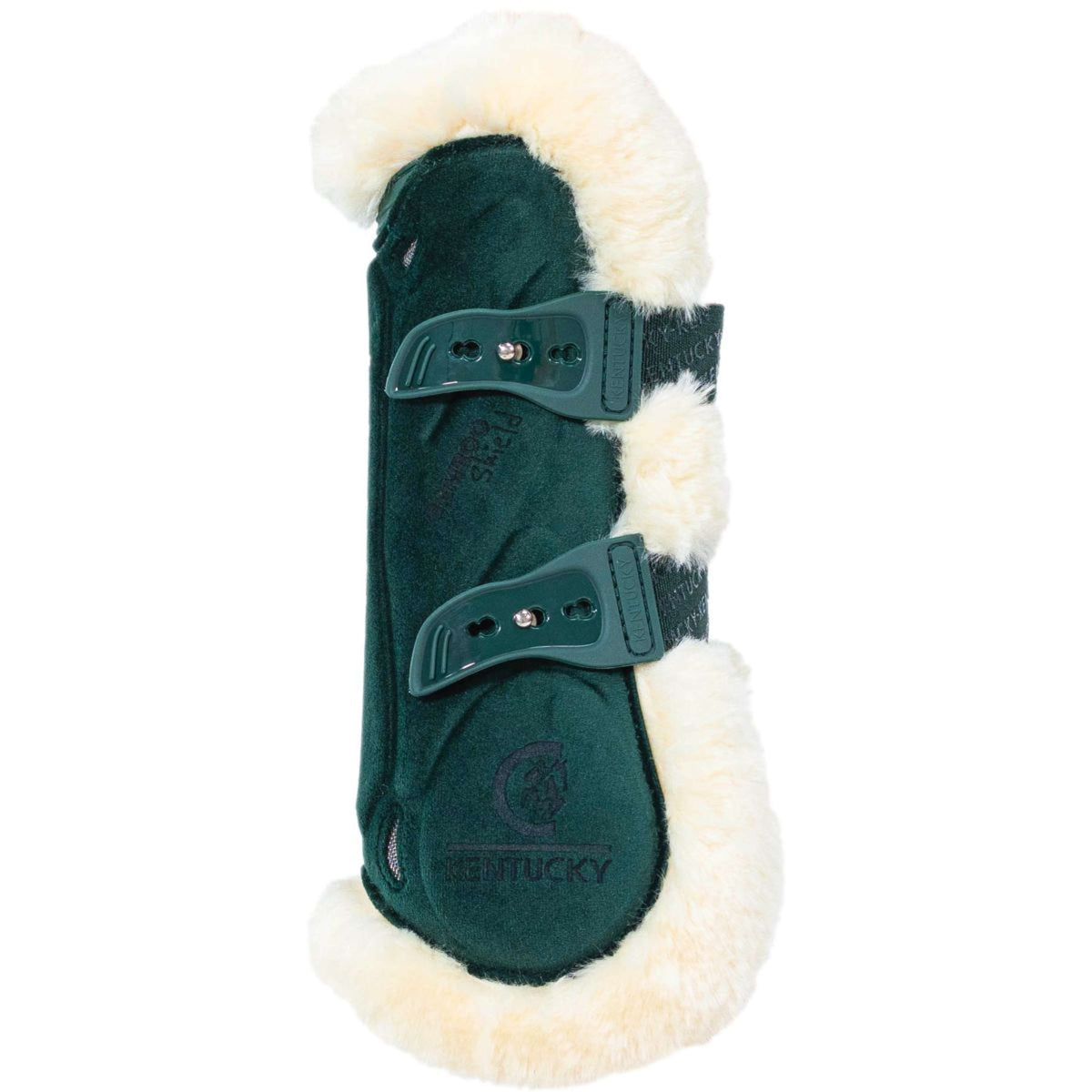 Kentucky Tendon Boots Bamboo Elastic Velvet Vegan Fur Dark green