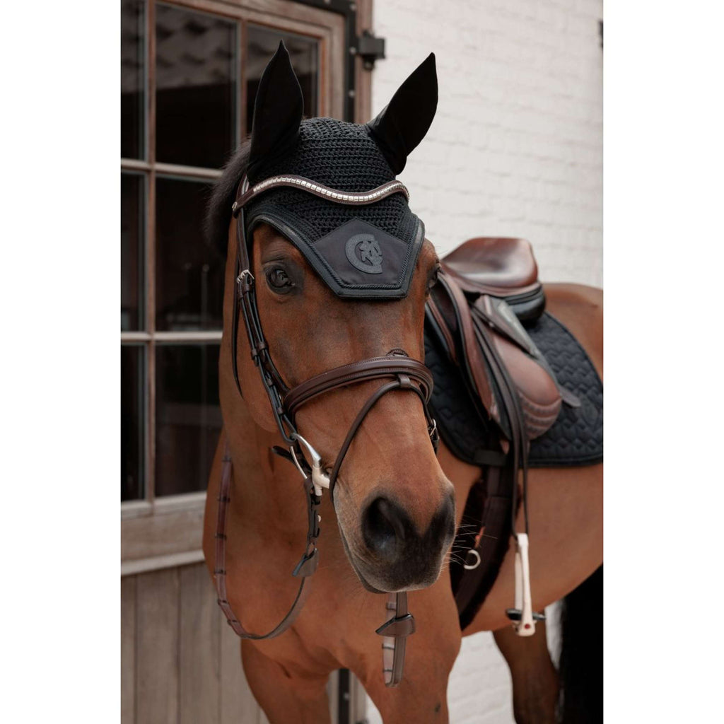 Kentucky Ear Bonnet Wellington Sparkling Logo Black
