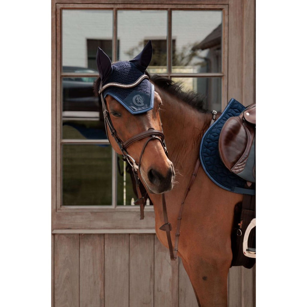 Kentucky Ear Bonnet Wellington Sparkling Logo Navy