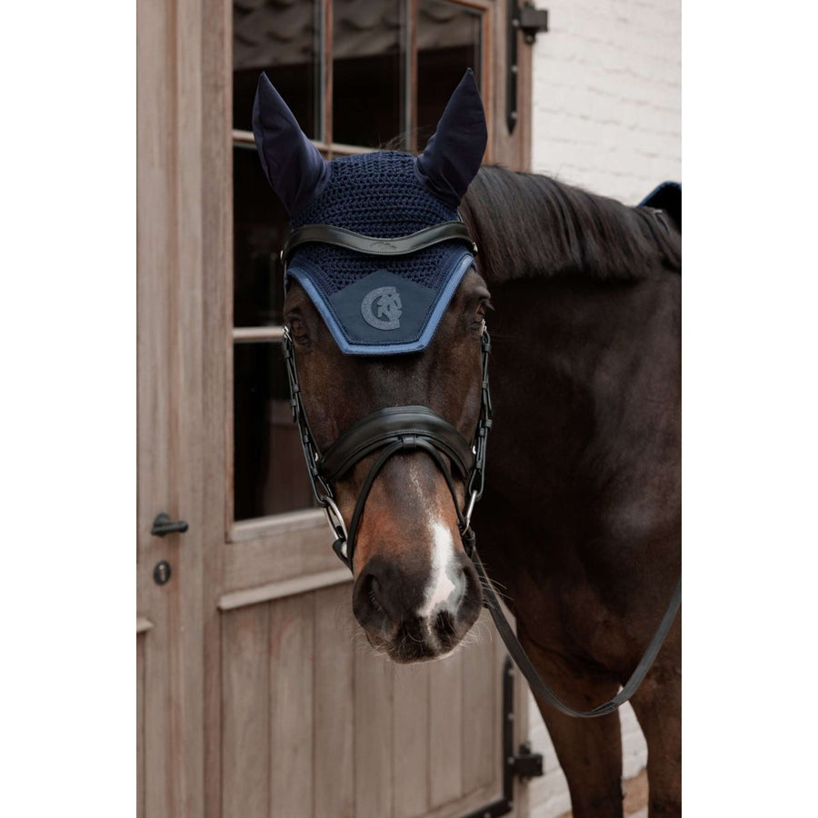 Kentucky Ear Bonnet Wellington Sparkling Logo Navy