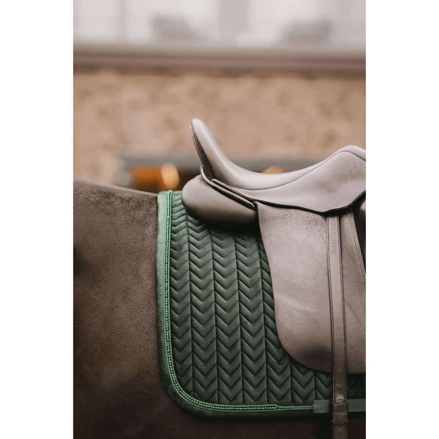 Kentucky Saddlepad Velvet Pearls Dressage Pine Green