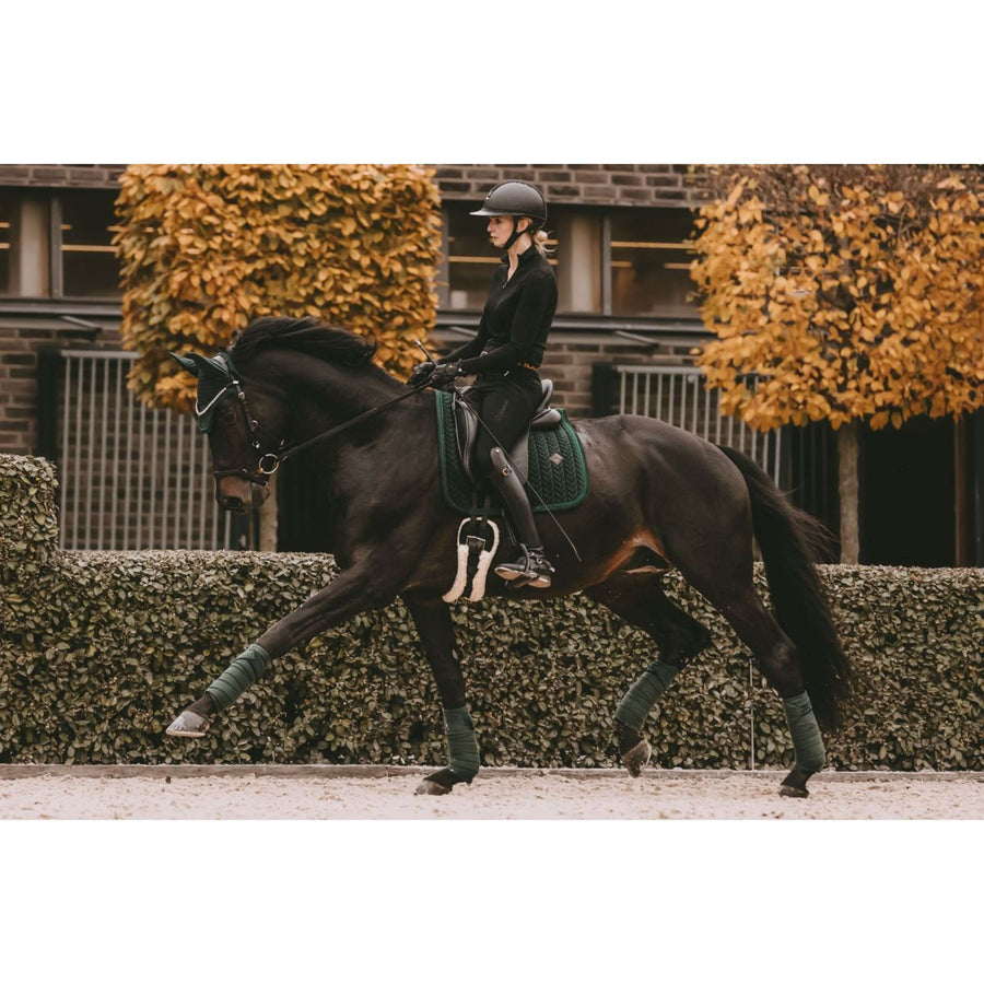 Kentucky Saddlepad Velvet Pearls Dressage Pine Green