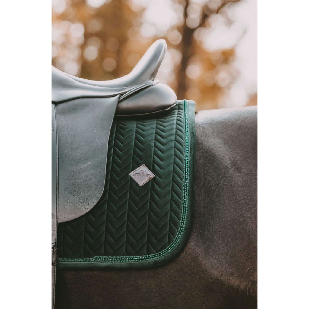 Kentucky Saddlepad Velvet Pearls Dressage Pine Green